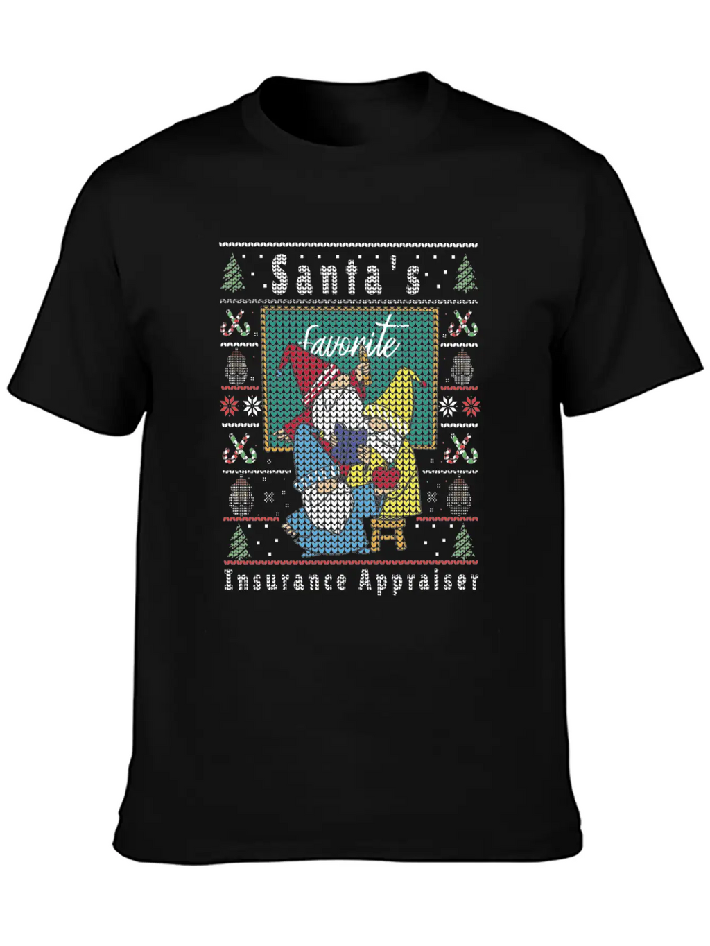 Santas Elfs Ugly Christmas Insurance-Appraiser Timeless Short Sleeve Tee – Comfy And Minimalist Design