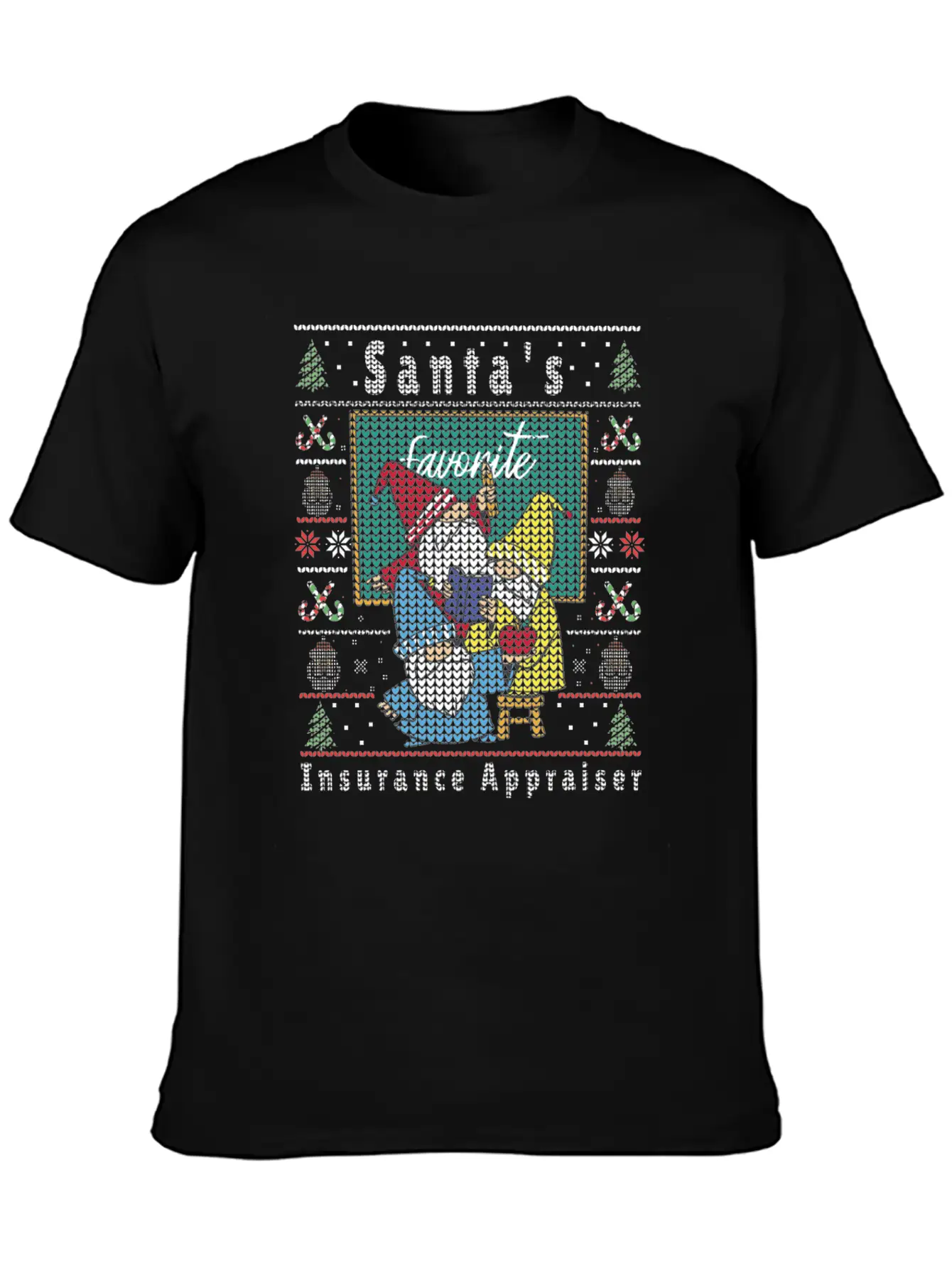 Santas Elfs Ugly Christmas Insurance-Appraiser Timeless Short Sleeve Tee – Comfy And Minimalist Design