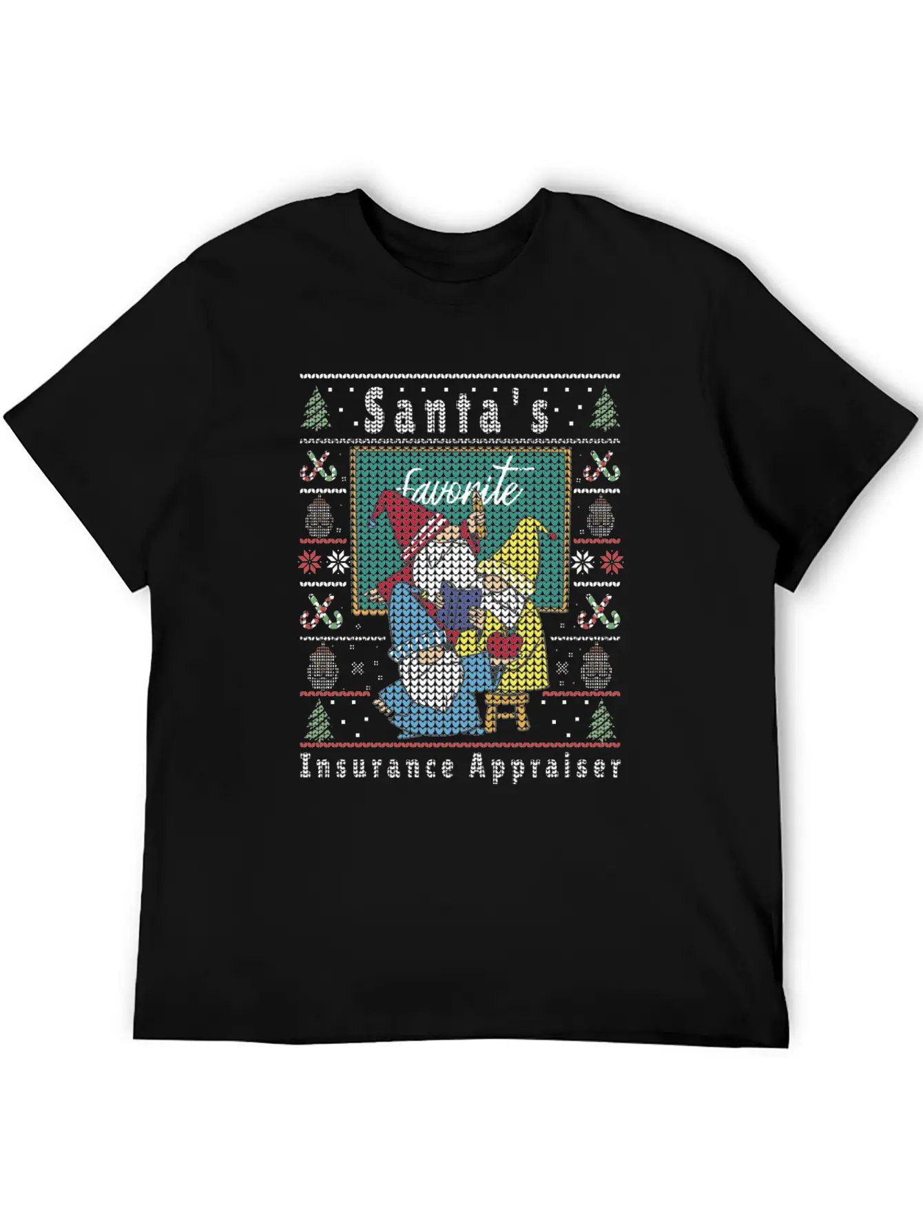 Santas Elfs Ugly Christmas Insurance-Appraiser Timeless Short Sleeve Tee – Comfy And Minimalist Design