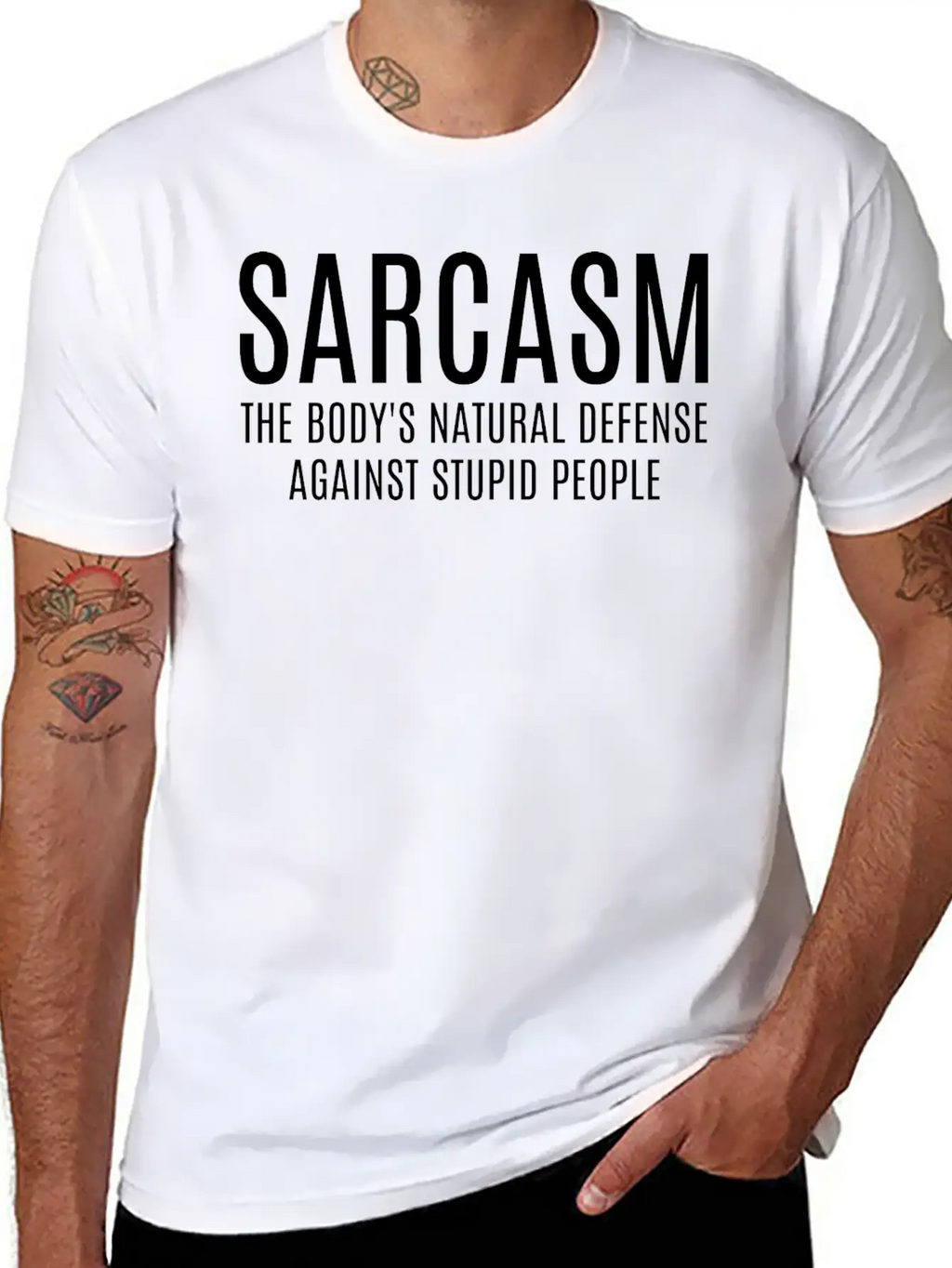 Sarcasm The Body's Natural Defense Against Stupid Classic Cotton Tee – Unisex Comfort For Any Season