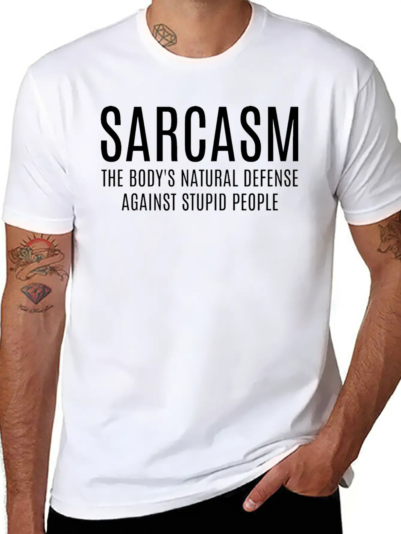 Sarcasm The Body's Natural Defense Against Stupid Classic Cotton Tee – Unisex Comfort For Any Season