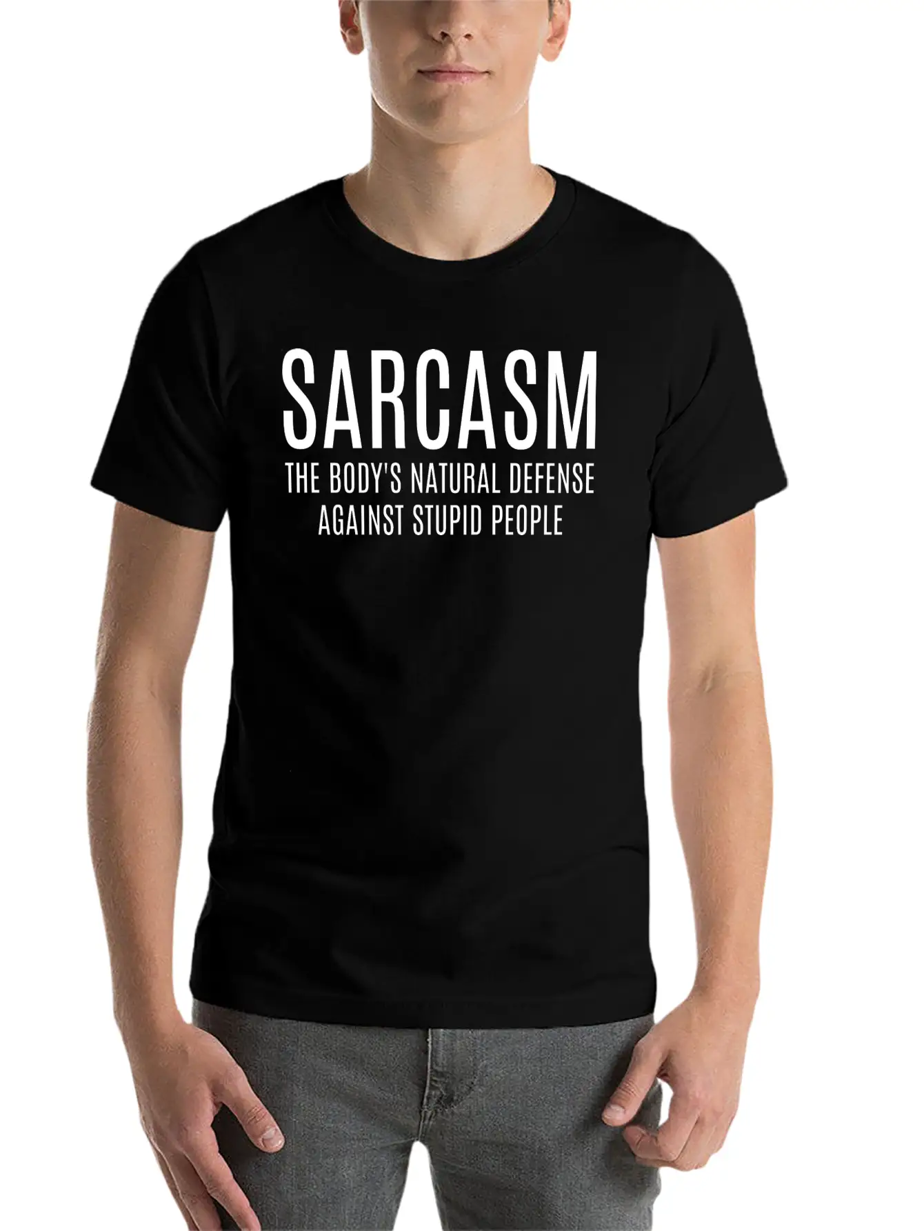 Sarcasm The Body's Natural Defense Against Stupid Classic Cotton Tee – Unisex Comfort For Any Season