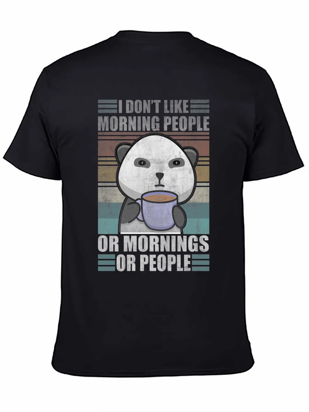 Sarcastic Animal Coffee Moody Panda Lazy Breathable Graphic T-Shirt – Perfect For Casual Days