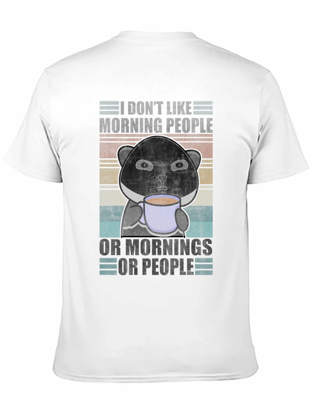 Sarcastic Animal Coffee Moody Panda Lazy Breathable Graphic T-Shirt – Perfect For Casual Days