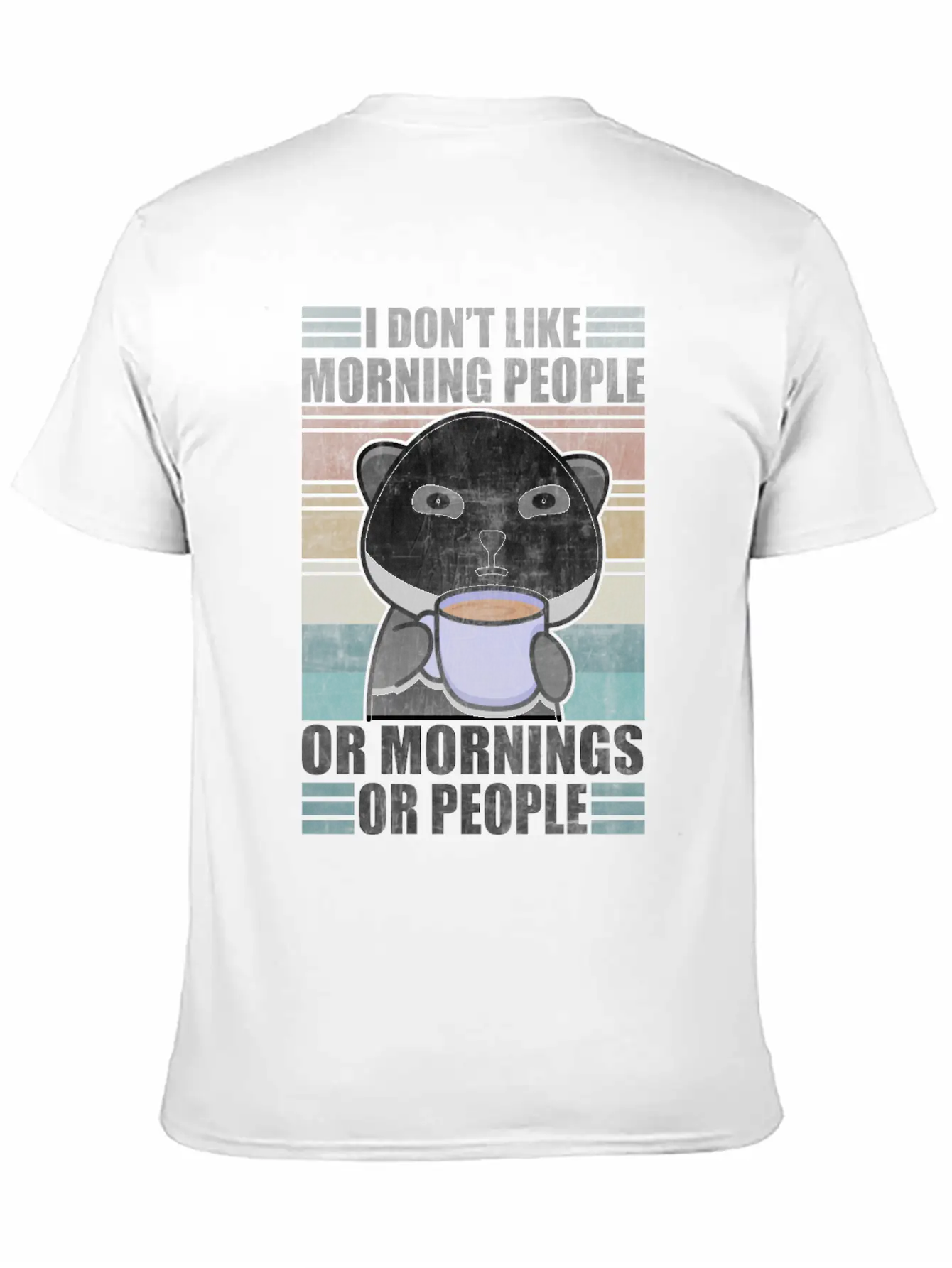 Sarcastic Animal Coffee Moody Panda Lazy Breathable Graphic T-Shirt – Perfect For Casual Days