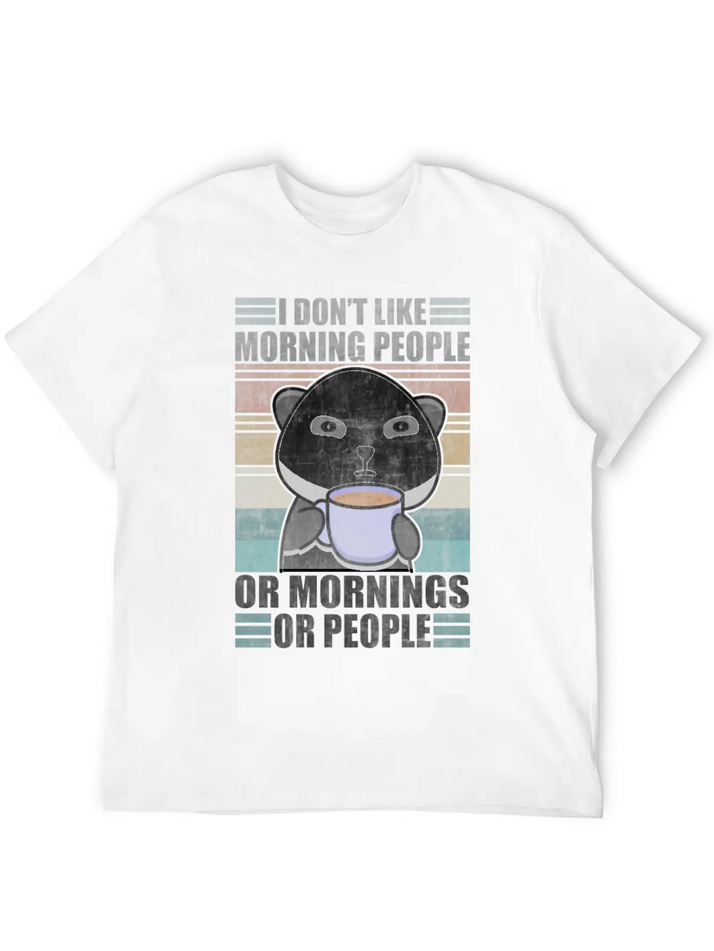 Sarcastic Animal Coffee Moody Panda Lazy Breathable Graphic T-Shirt – Perfect For Casual Days