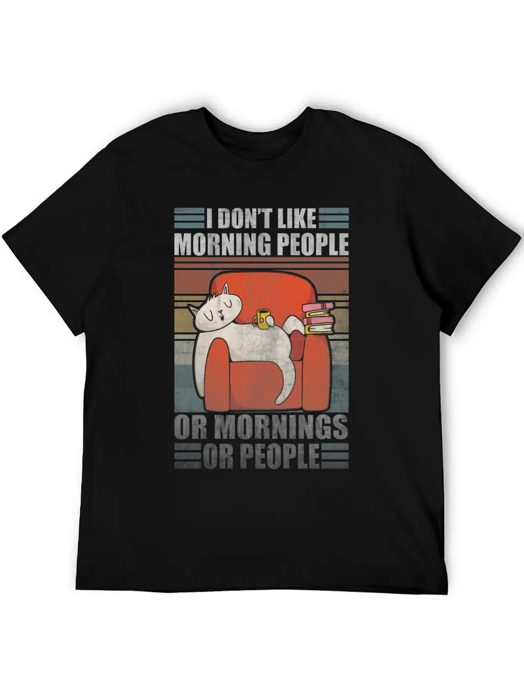 Sarcastic Cat Coffee Moody Lazy Kitty Classic Cotton Tee – Unisex Comfort For Any Season