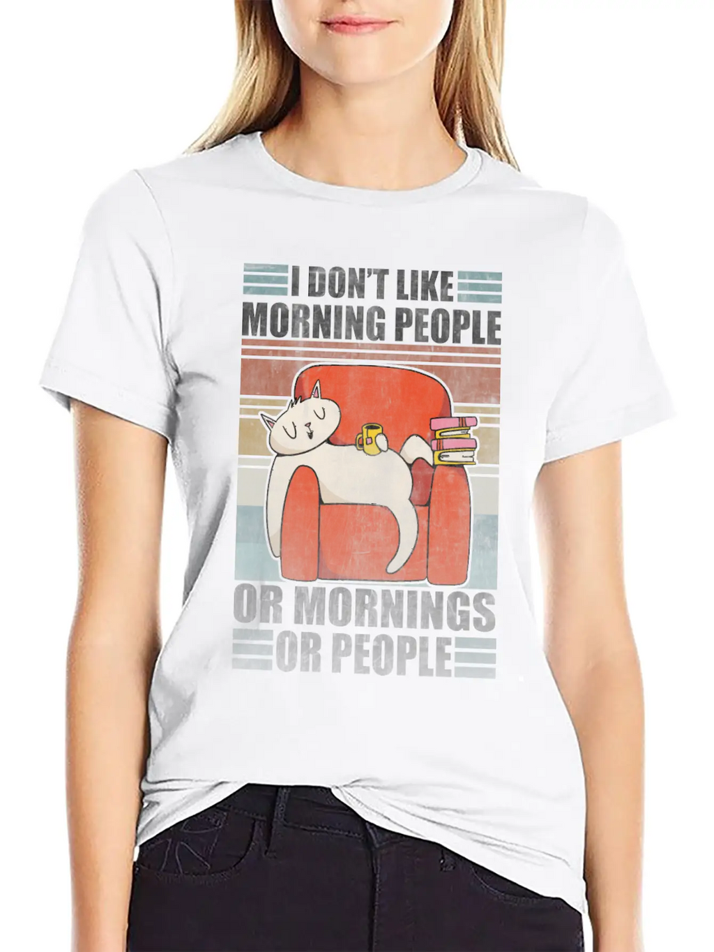 Sarcastic Cat Coffee Moody Lazy Kitty Classic Cotton Tee – Unisex Comfort For Any Season