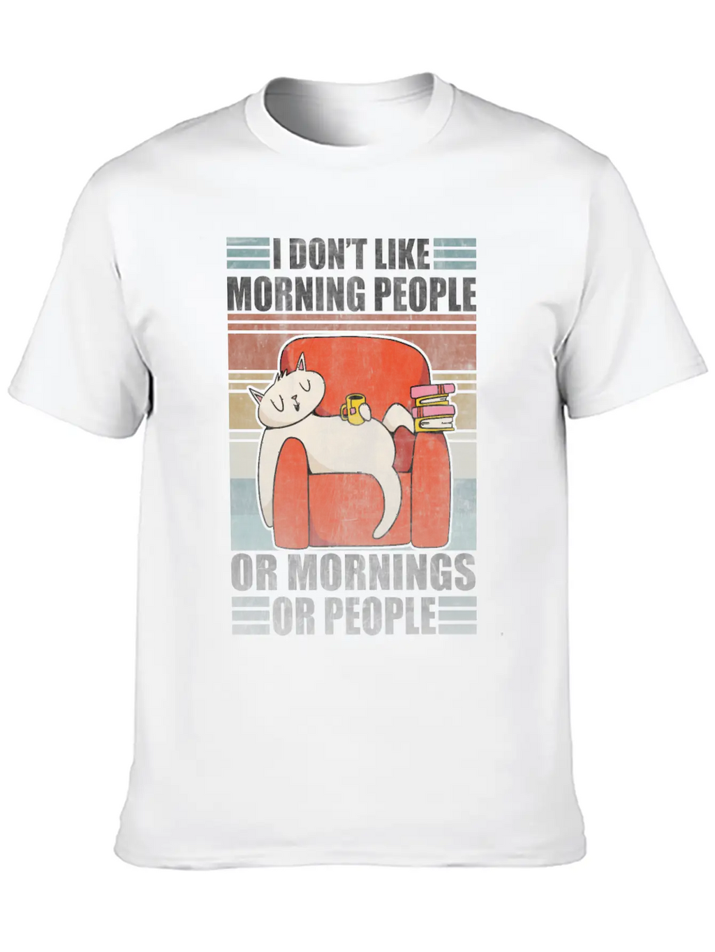 Sarcastic Cat Coffee Moody Lazy Kitty Classic Cotton Tee – Unisex Comfort For Any Season