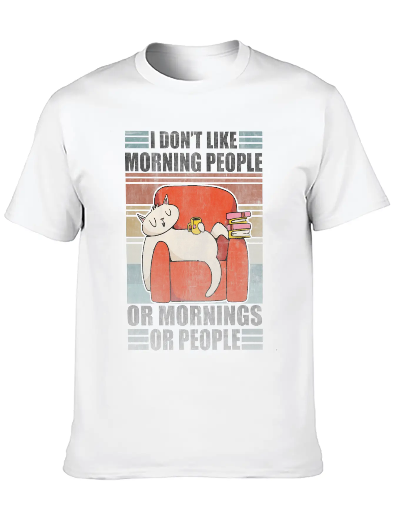 Sarcastic Cat Coffee Moody Lazy Kitty Classic Cotton Tee – Unisex Comfort For Any Season