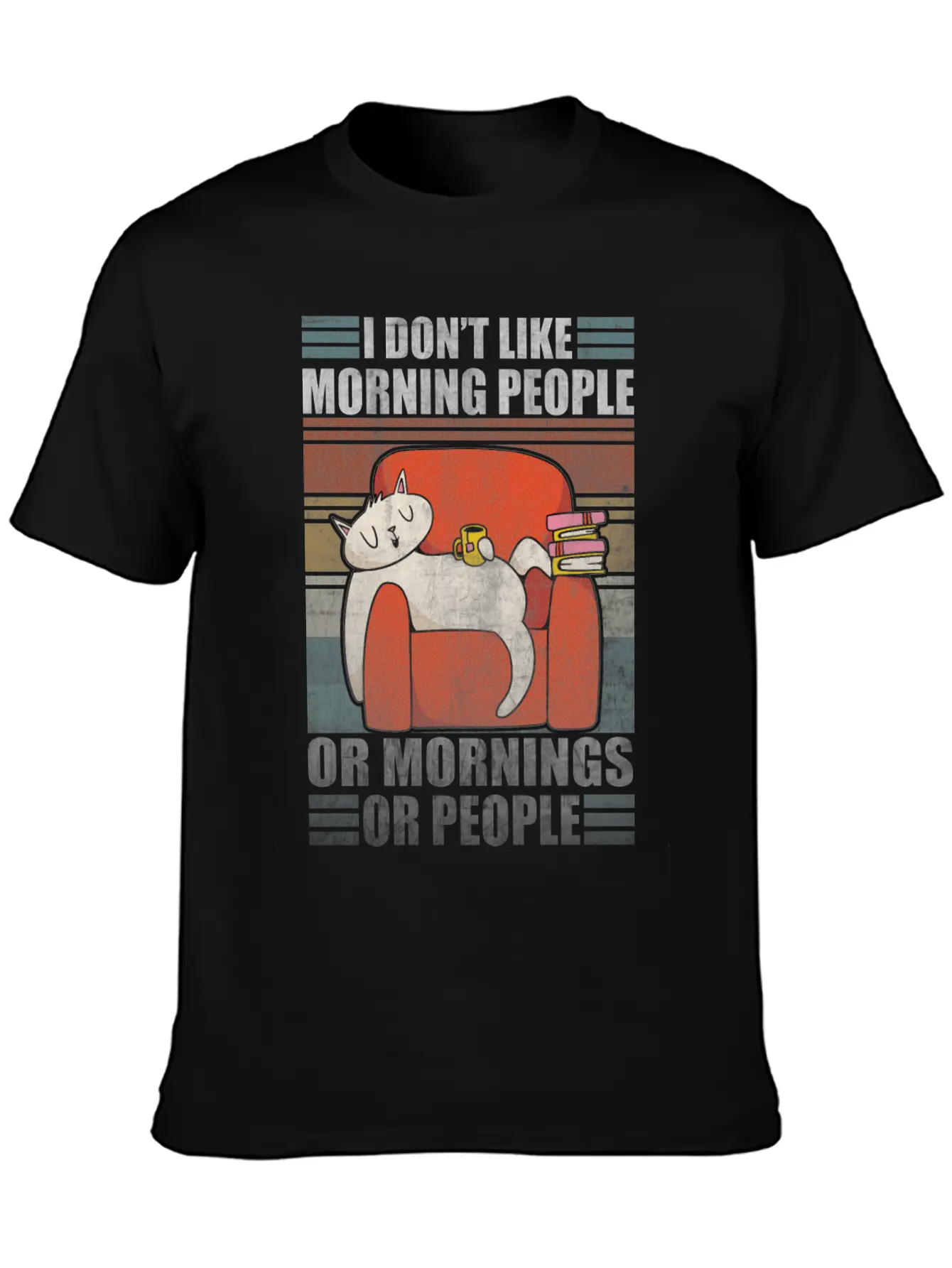 Sarcastic Cat Coffee Moody Lazy Kitty Classic Cotton Tee – Unisex Comfort For Any Season