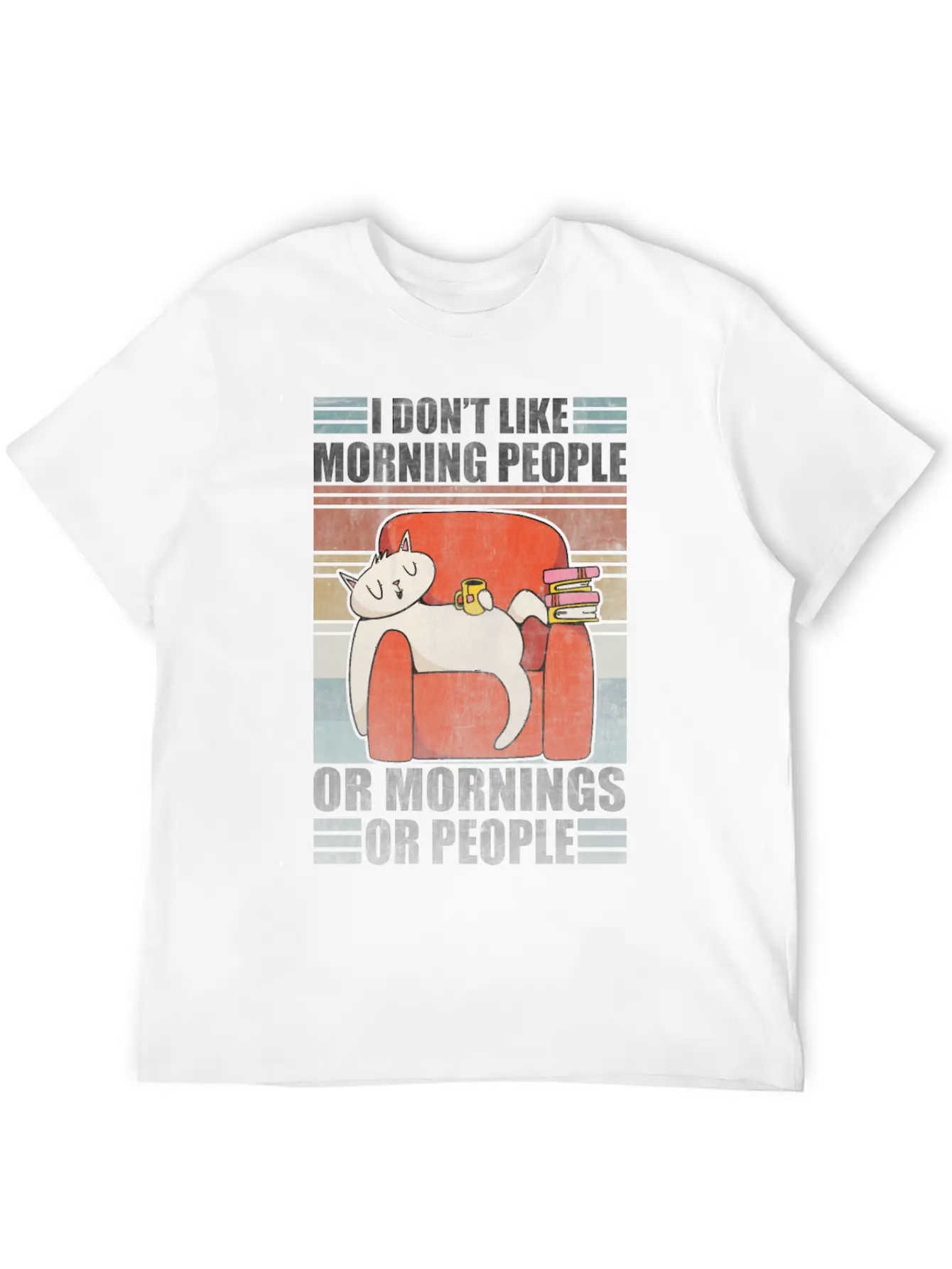 Sarcastic Cat Coffee Moody Lazy Kitty Classic Cotton Tee – Unisex Comfort For Any Season