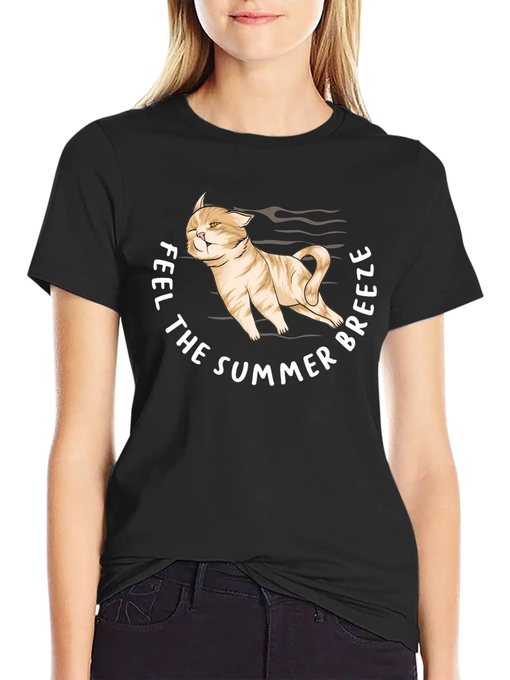 Sarcastic Cat Meme Feel The Summer Breeze Ocean Classic Cotton Tee – Unisex Comfort For Any Season