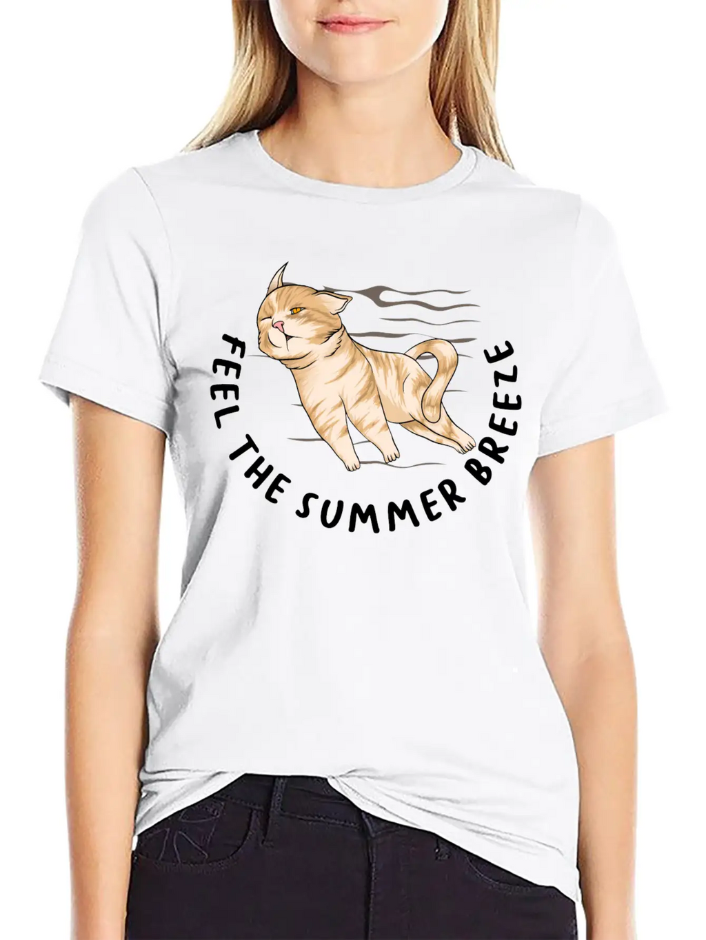 Sarcastic Cat Meme Feel The Summer Breeze Ocean Classic Cotton Tee – Unisex Comfort For Any Season