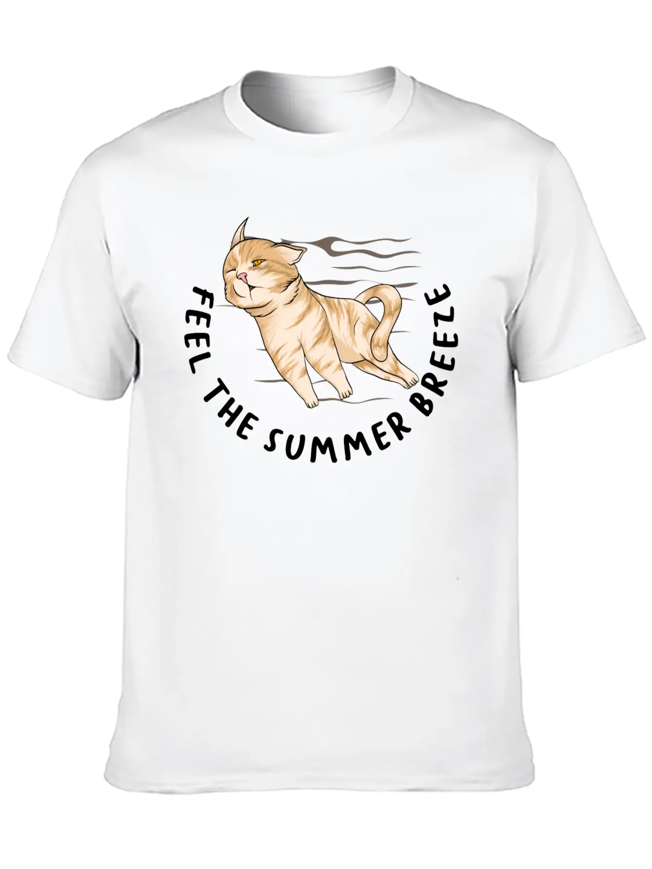 Sarcastic Cat Meme Feel The Summer Breeze Ocean Classic Cotton Tee – Unisex Comfort For Any Season