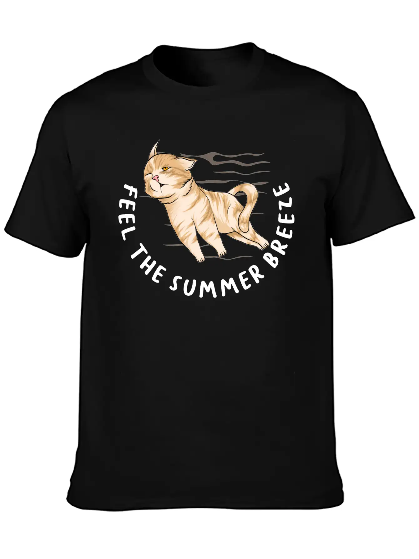 Sarcastic Cat Meme Feel The Summer Breeze Ocean Classic Cotton Tee – Unisex Comfort For Any Season