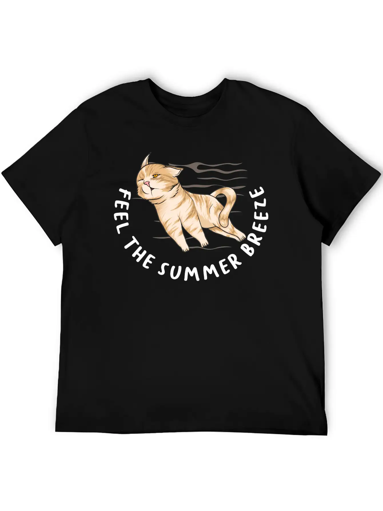 Sarcastic Cat Meme Feel The Summer Breeze Ocean Classic Cotton Tee – Unisex Comfort For Any Season