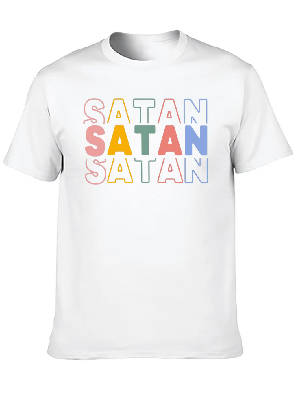 Satan Typography Essential Cotton Tee For Daily Outfits – Unisex Style