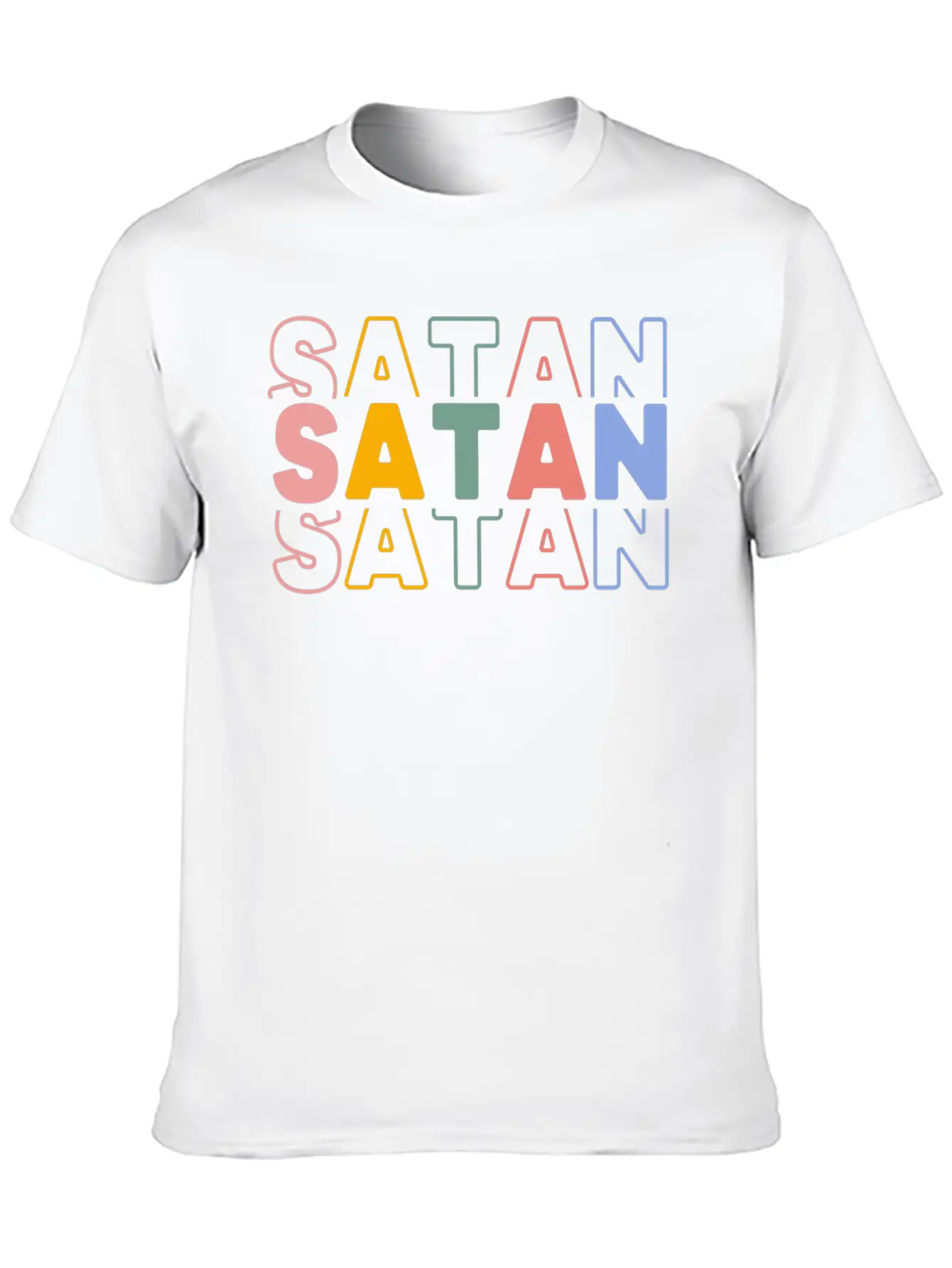 Satan Typography Essential Cotton Tee For Daily Outfits – Unisex Style