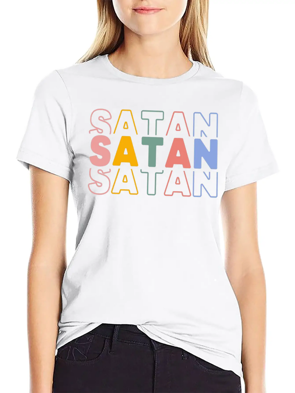 Satan Typography Essential Cotton Tee For Daily Outfits – Unisex Style