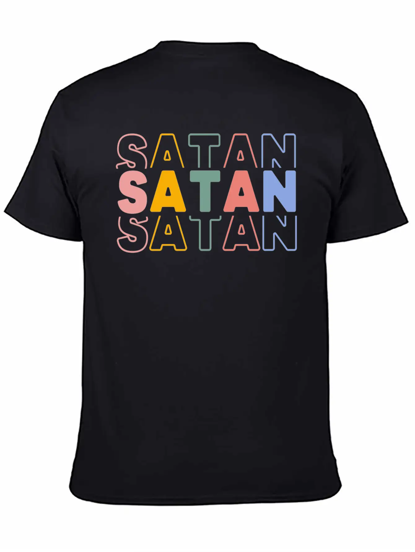 Satan Typography Essential Cotton Tee For Daily Outfits – Unisex Style