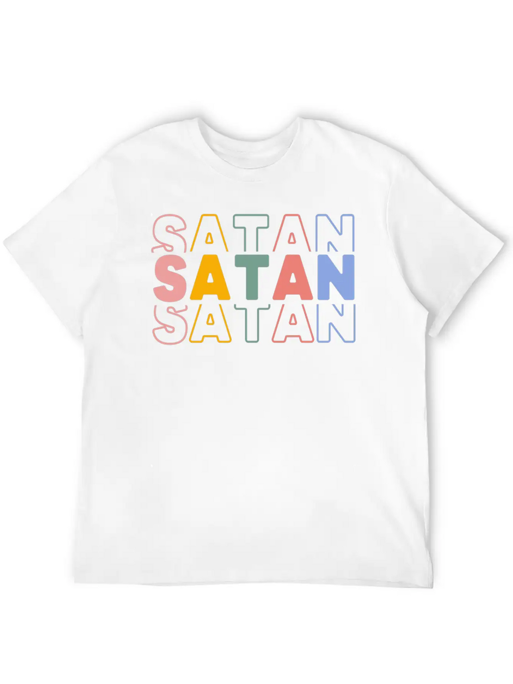 Satan Typography Essential Cotton Tee For Daily Outfits – Unisex Style