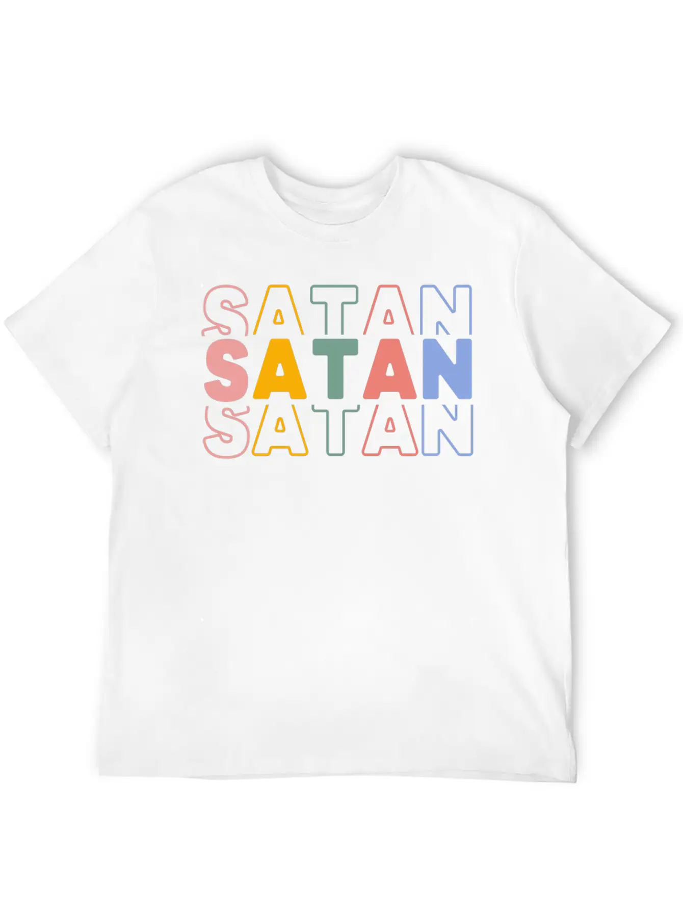 Satan Typography Essential Cotton Tee For Daily Outfits – Unisex Style