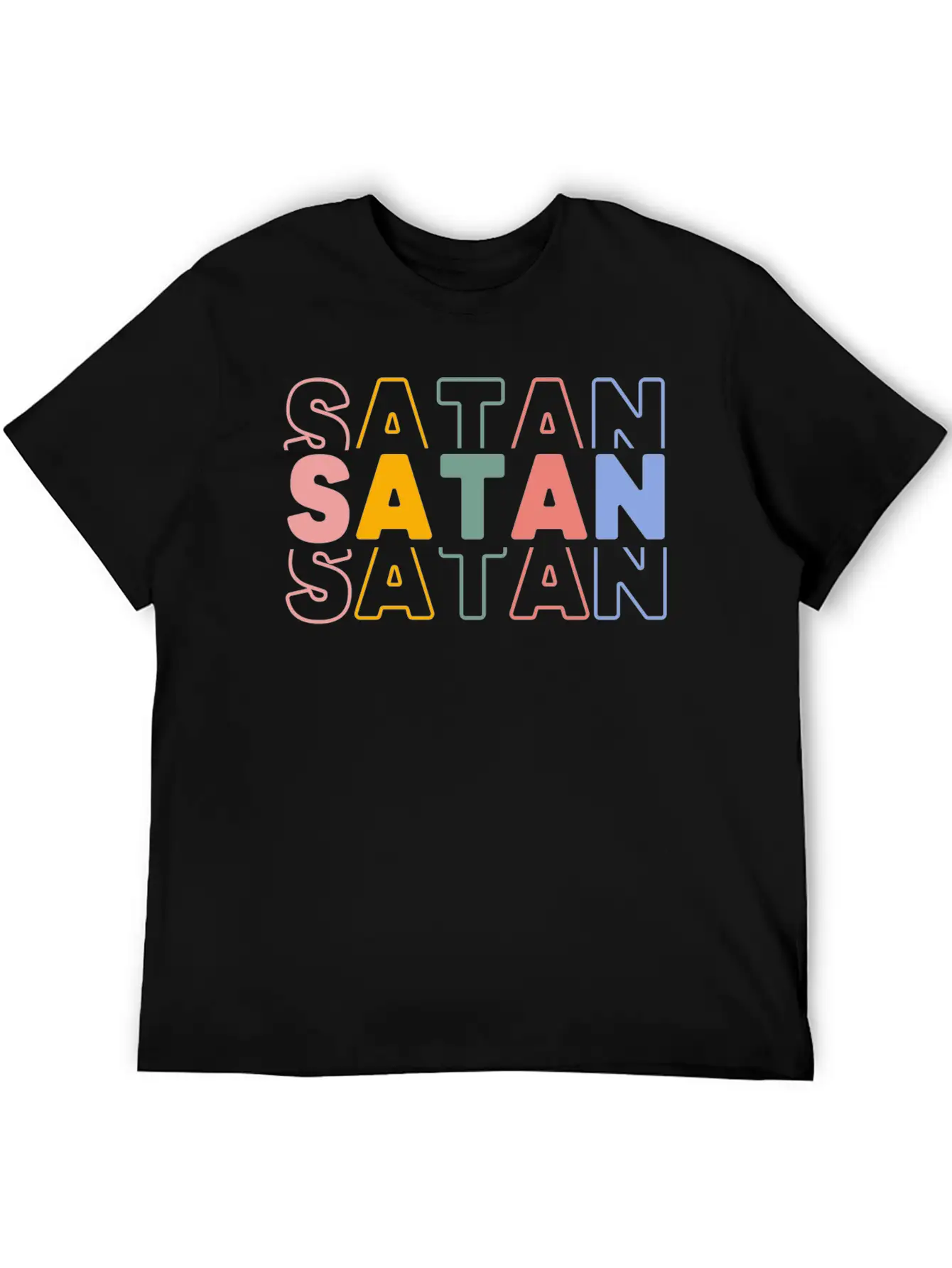 Satan Typography Essential Cotton Tee For Daily Outfits – Unisex Style