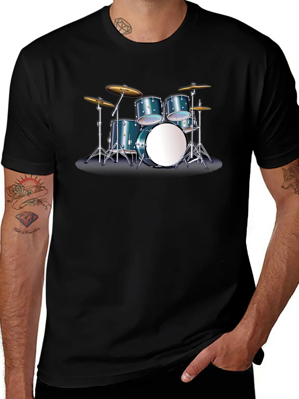 SATIN BLUE DRUM SET Stylish Everyday T-Shirt – Unisex Basic Cotton Tee