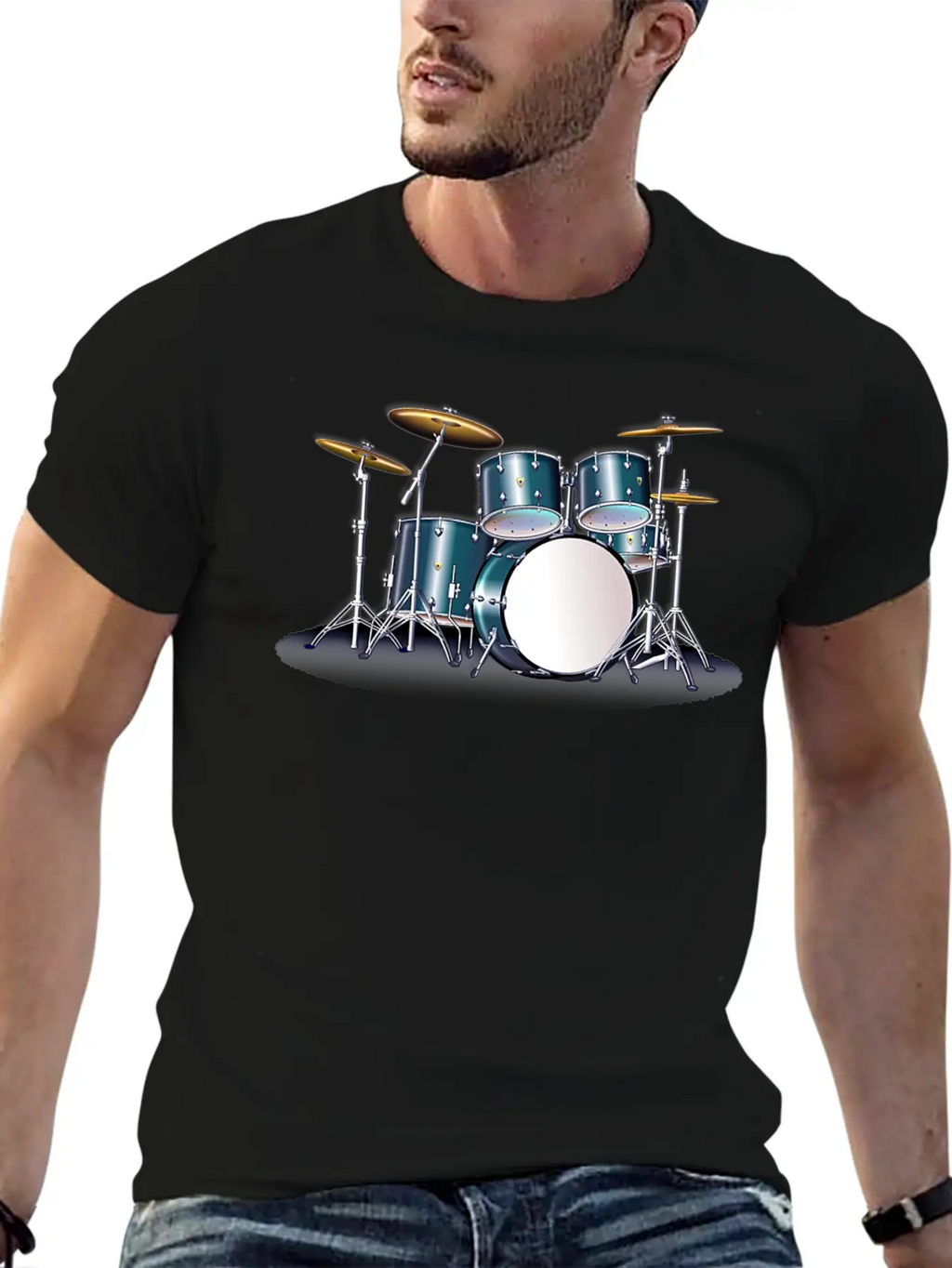 SATIN BLUE DRUM SET Stylish Everyday T-Shirt – Unisex Basic Cotton Tee