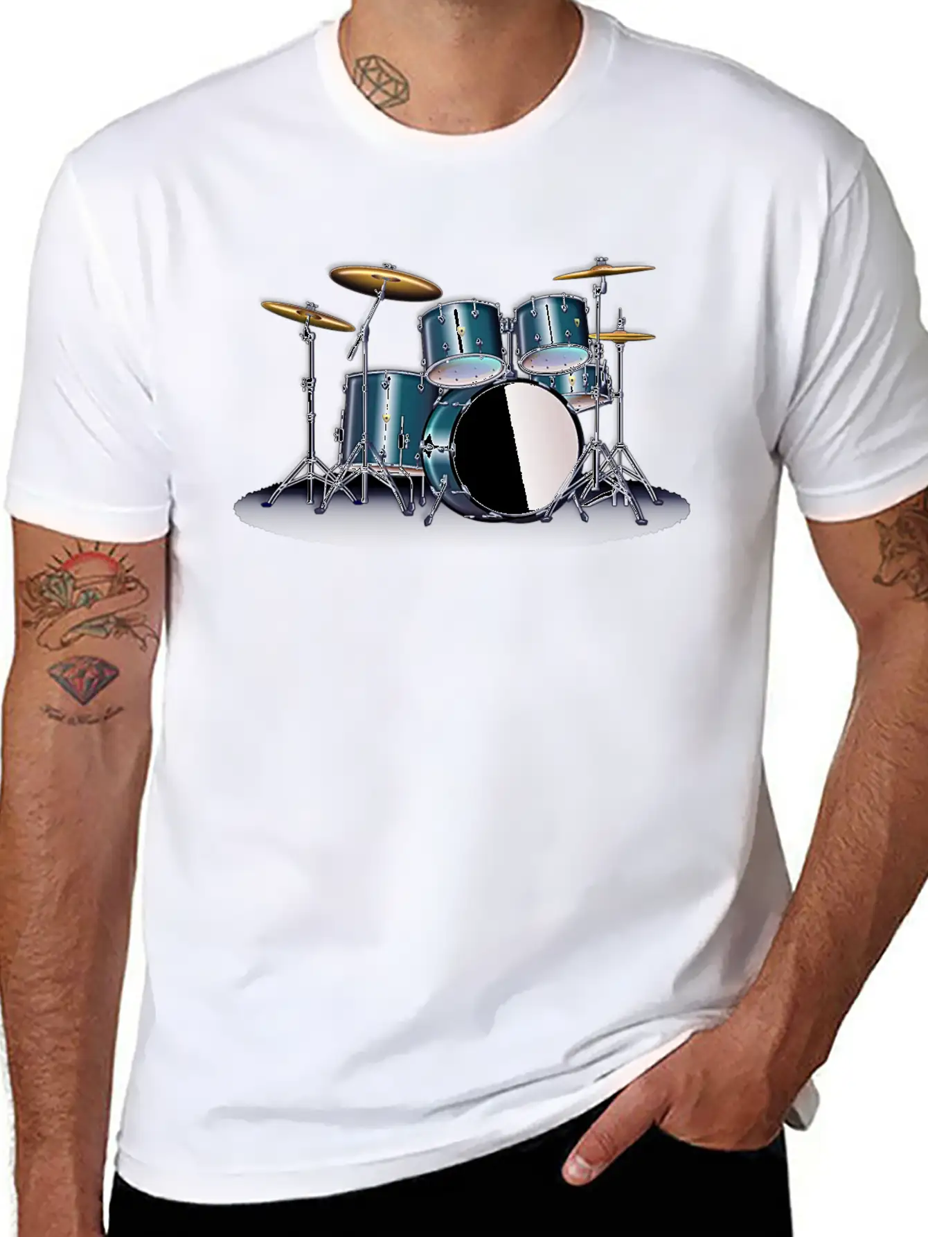 SATIN BLUE DRUM SET Stylish Everyday T-Shirt – Unisex Basic Cotton Tee
