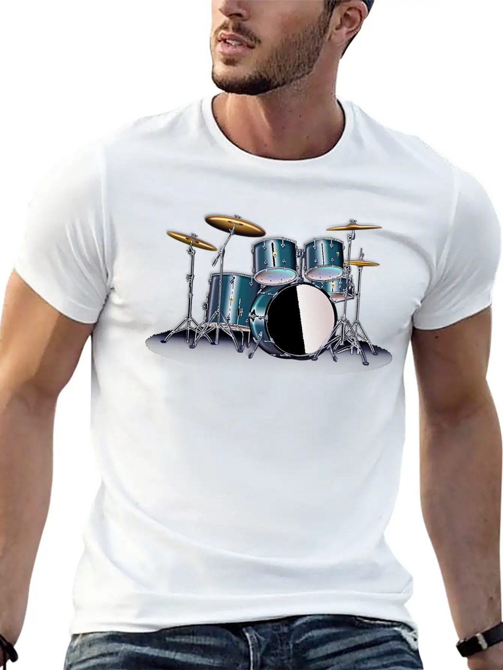SATIN BLUE DRUM SET Stylish Everyday T-Shirt – Unisex Basic Cotton Tee