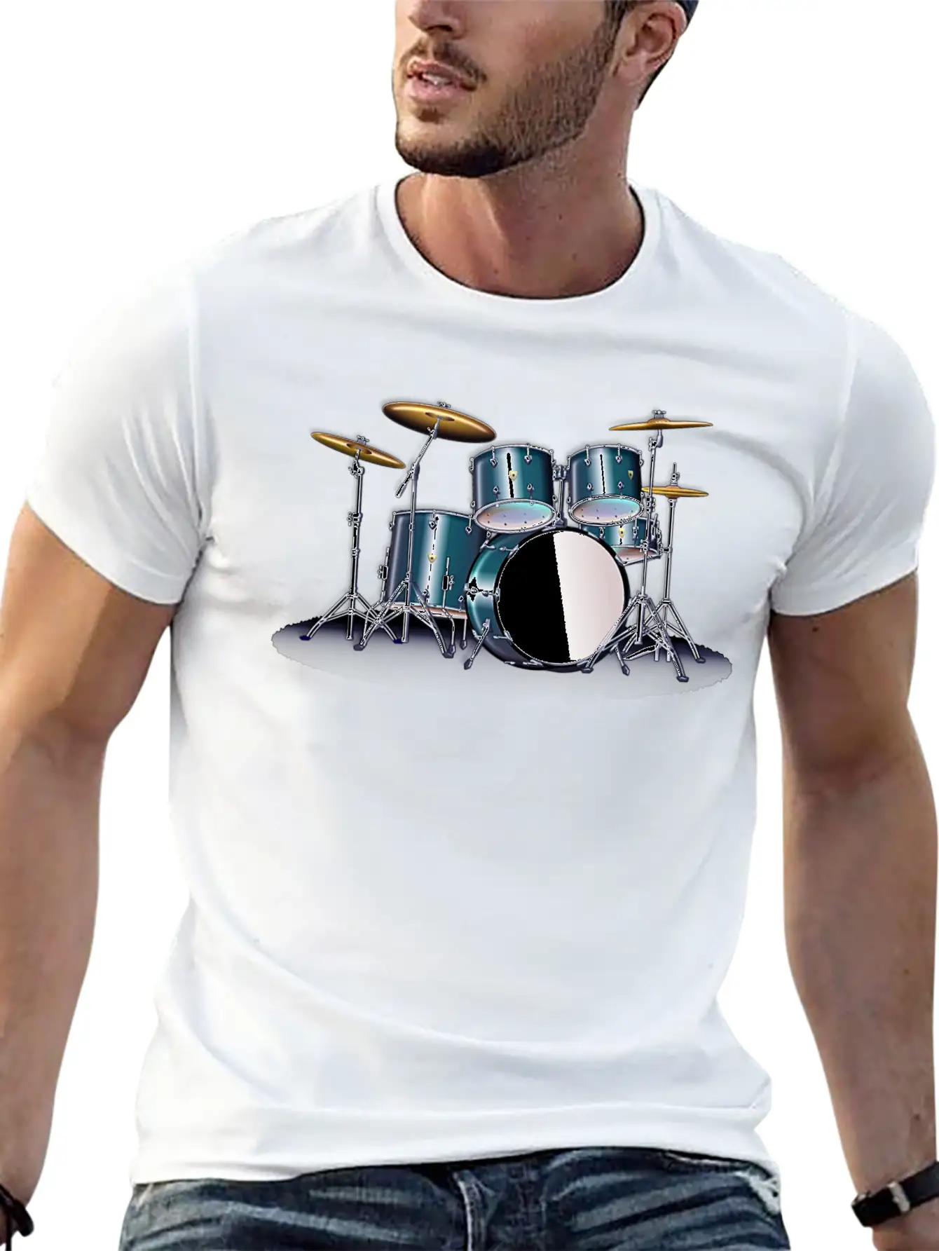 SATIN BLUE DRUM SET Stylish Everyday T-Shirt – Unisex Basic Cotton Tee