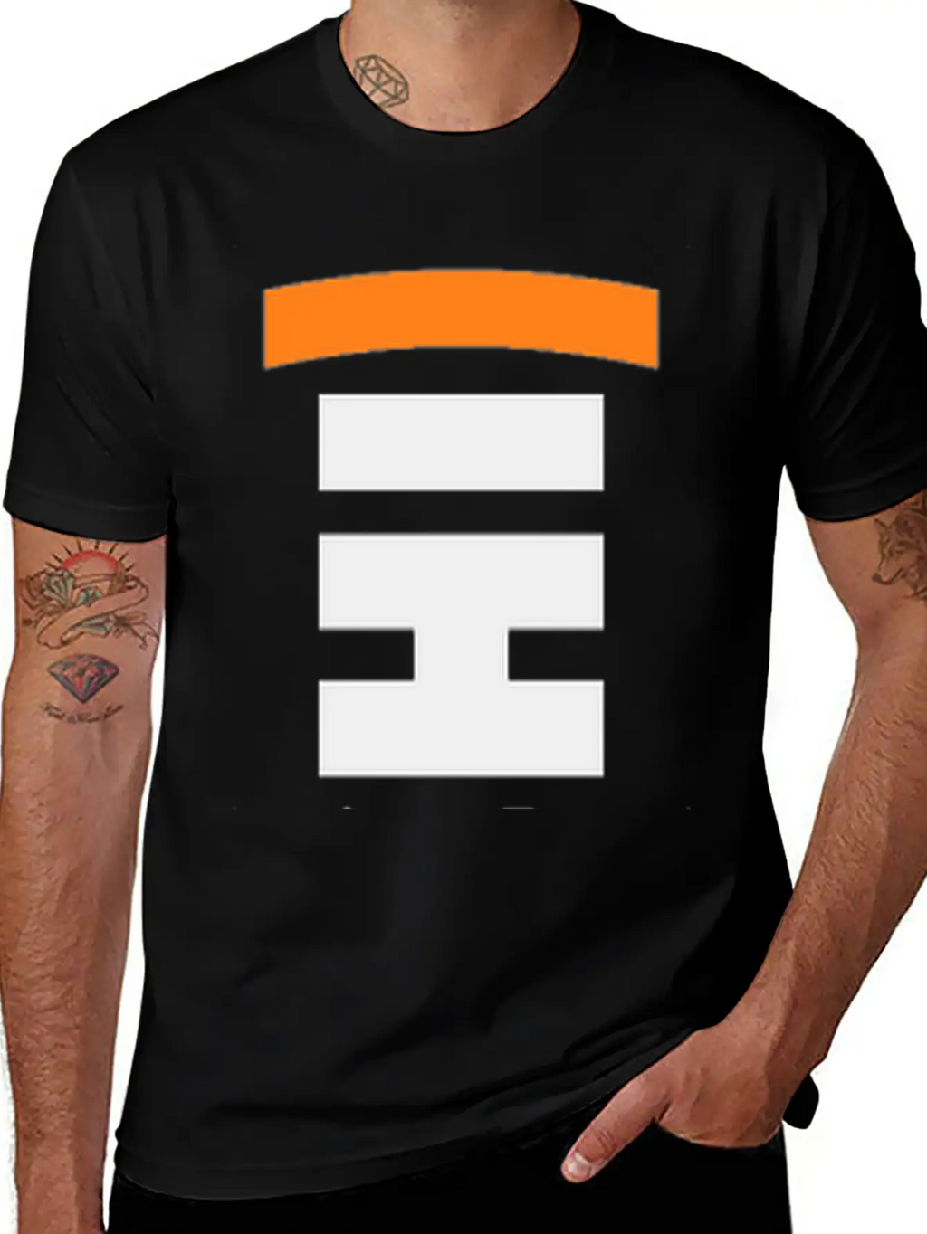SATOSHI Vertical Design With Bullseye - Black Font Classic Cotton Tee – Unisex Comfort For Any Season