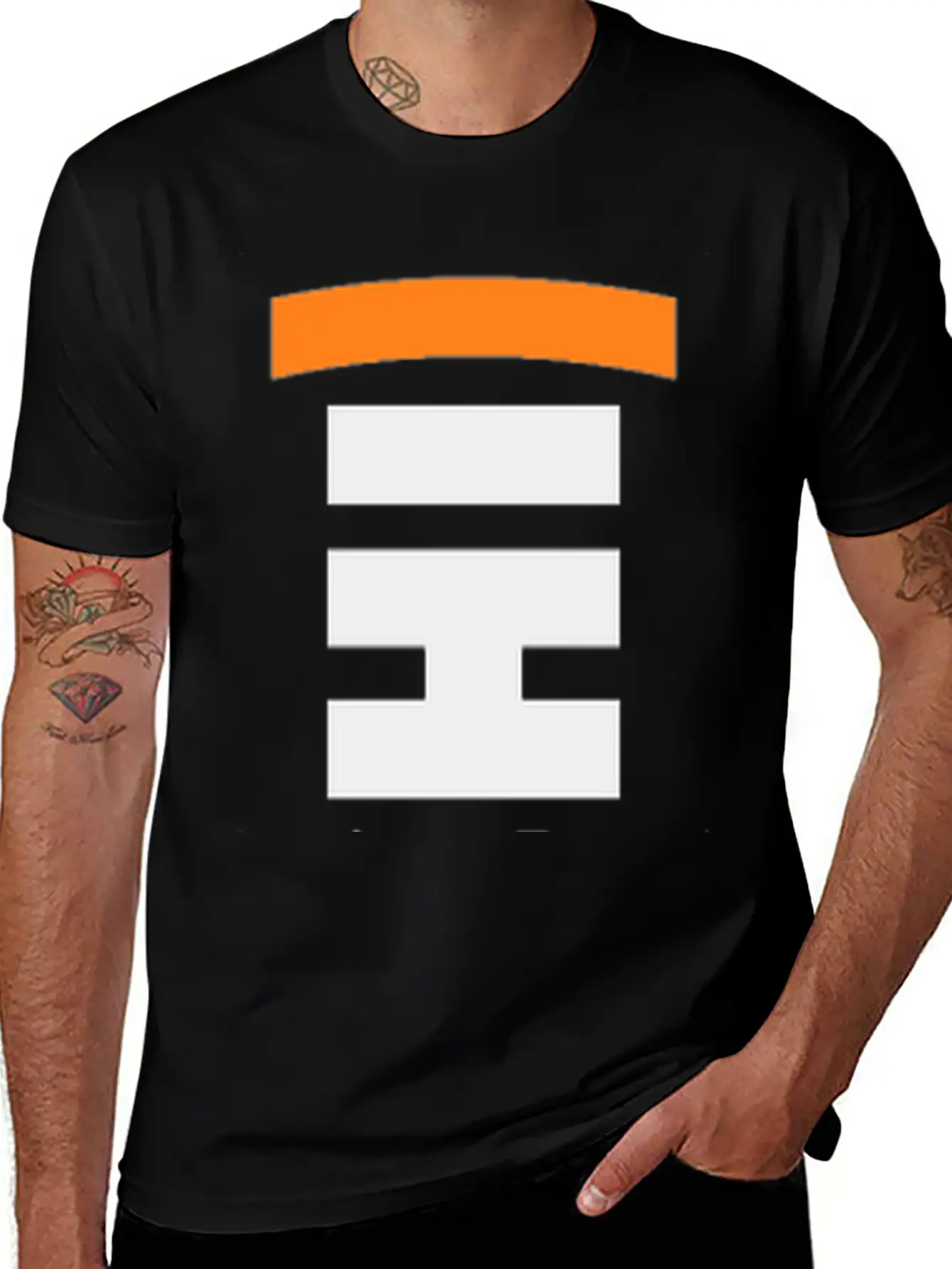 SATOSHI Vertical Design With Bullseye - Black Font Classic Cotton Tee – Unisex Comfort For Any Season
