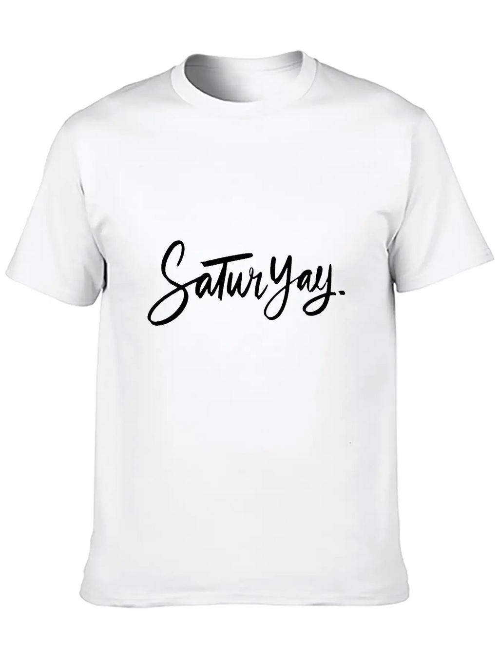 Satur Yay Typography Essential Cotton Tee For Daily Outfits – Unisex Style