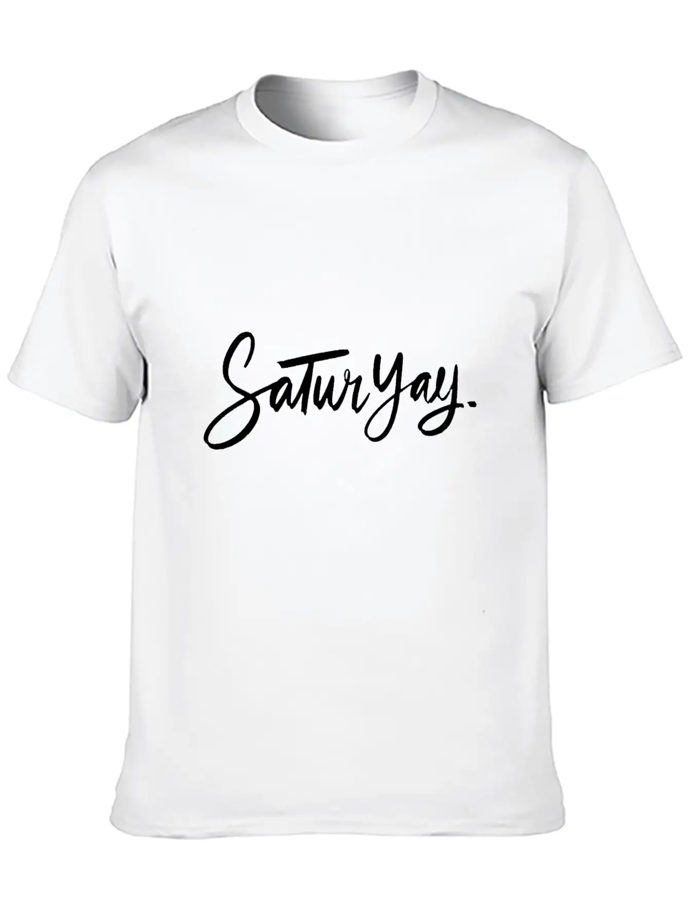 Satur Yay Typography Essential Cotton Tee For Daily Outfits – Unisex Style