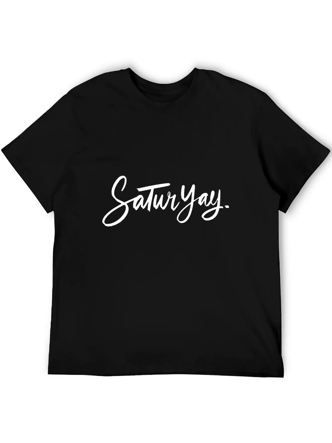 Satur Yay Typography Essential Cotton Tee For Daily Outfits – Unisex Style