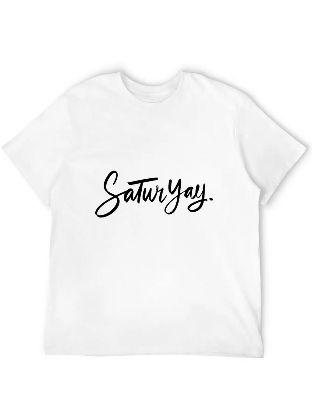 Satur Yay Typography Essential Cotton Tee For Daily Outfits – Unisex Style