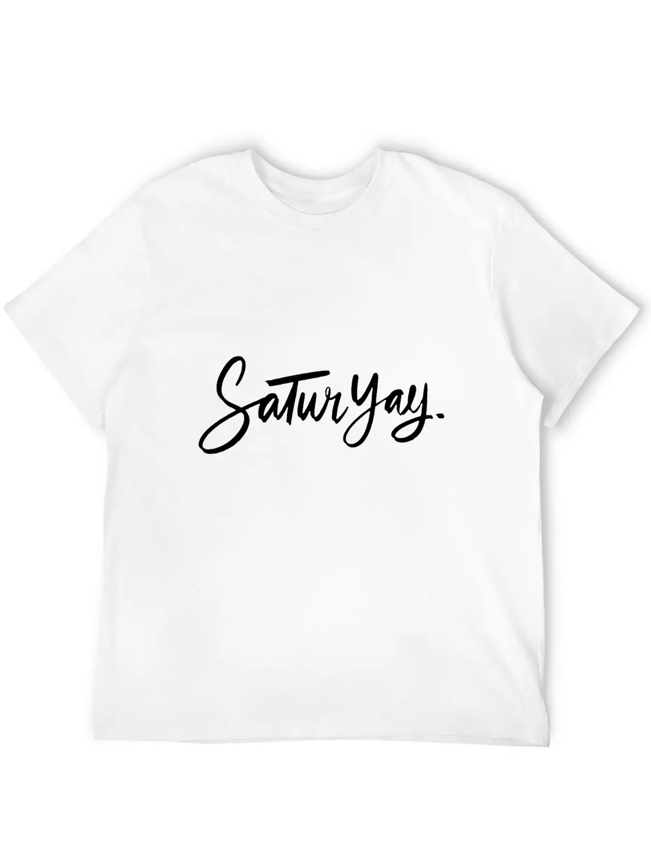 Satur Yay Typography Essential Cotton Tee For Daily Outfits – Unisex Style