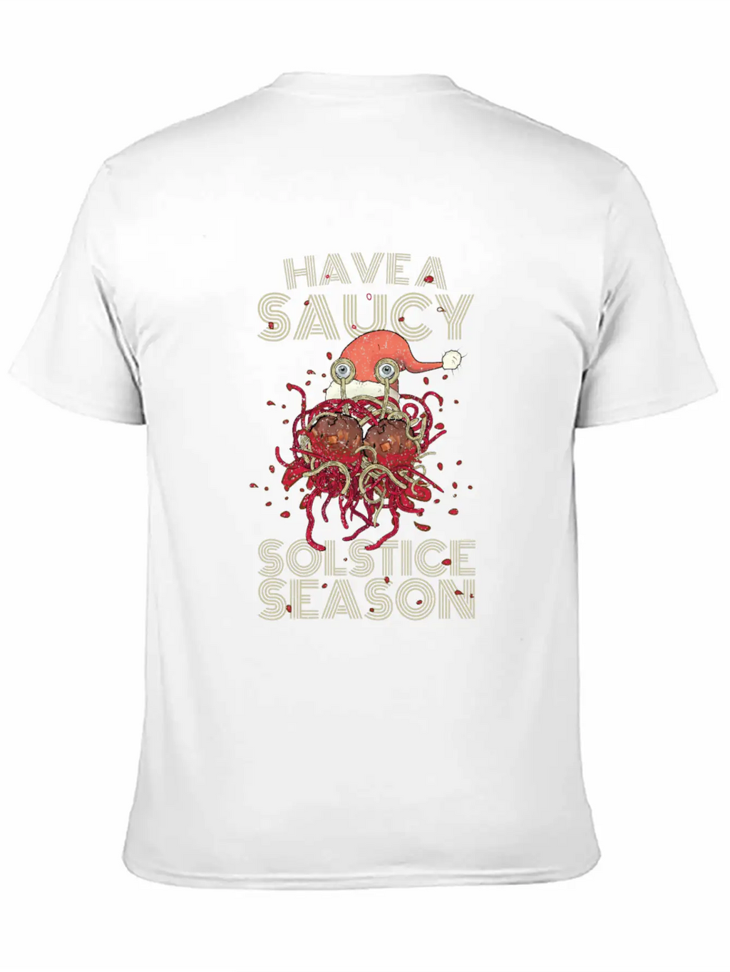 Saucy Solstice Season Spaghetti Meatballs Winter Basic Graphic T-Shirt – Daily Comfort In Soft Cotton