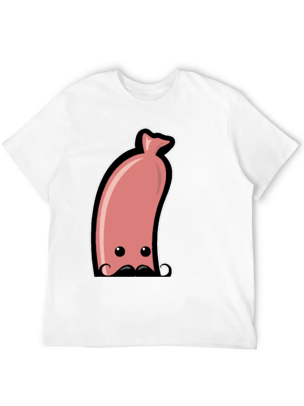 Sausage With Mustache Barbecue Party Meat Sricker Relaxed Everyday Tee – Lightweight And Durable Cotton