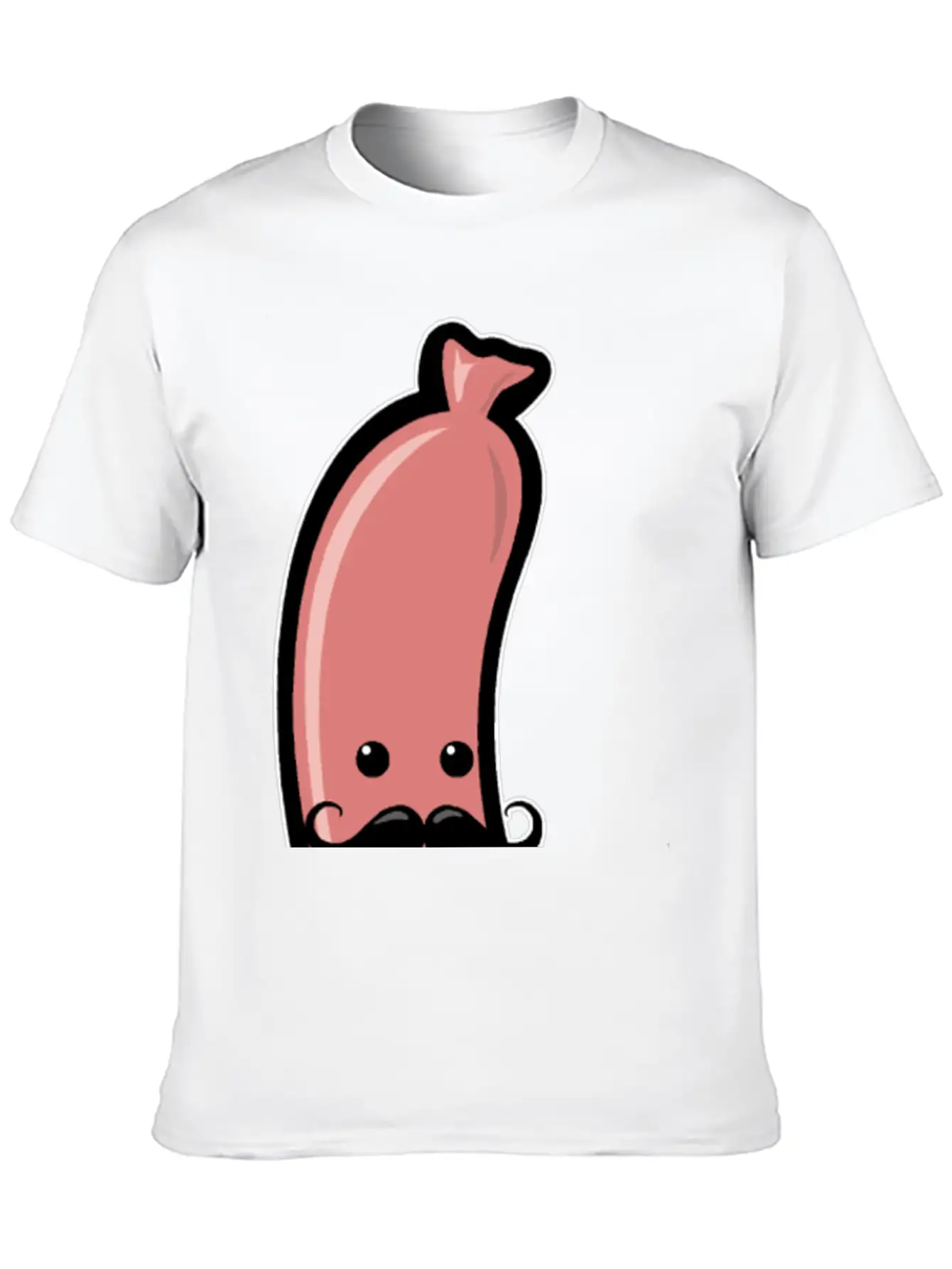 Sausage With Mustache Barbecue Party Meat Sricker Relaxed Everyday Tee – Lightweight And Durable Cotton