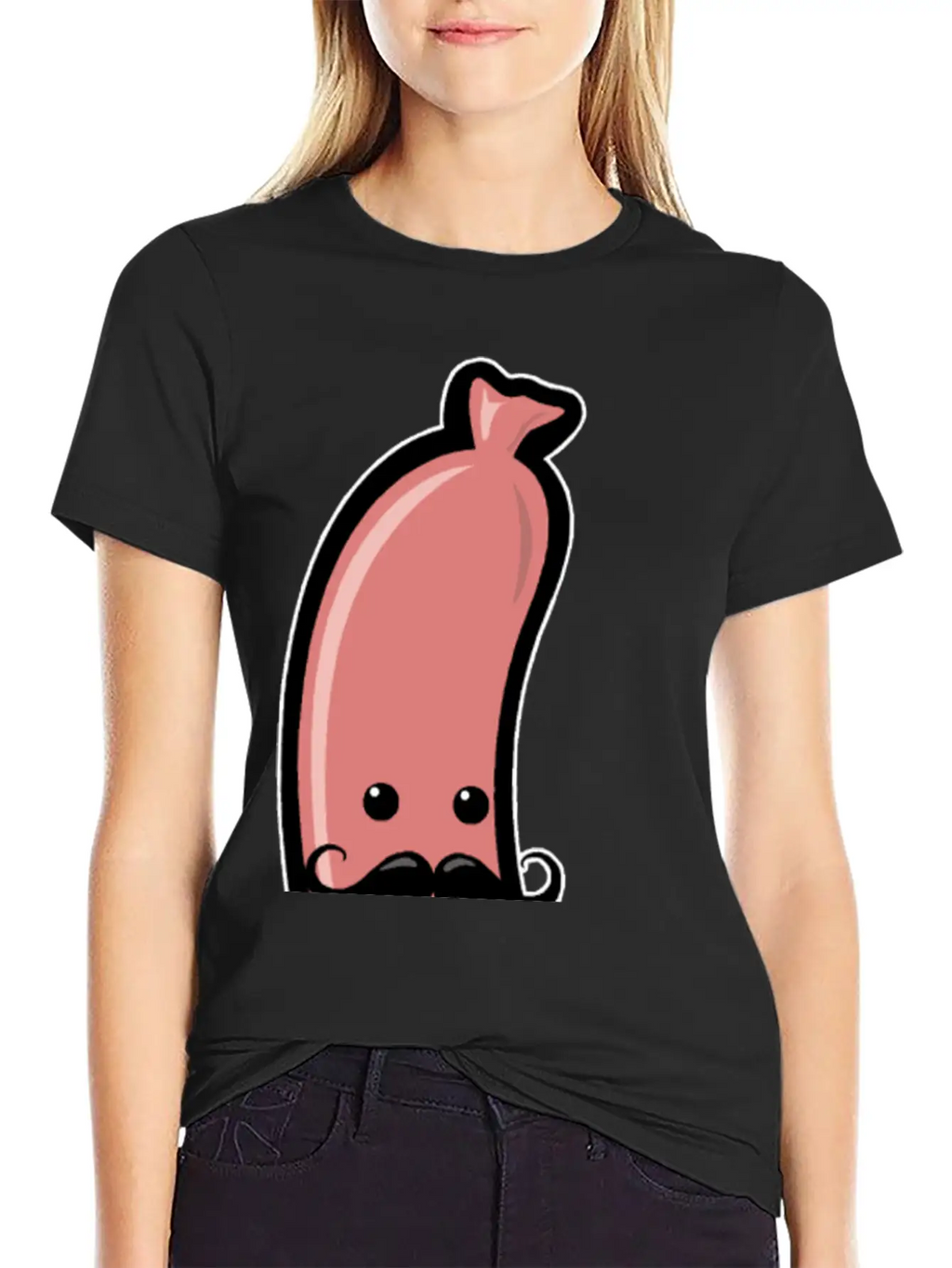 Sausage With Mustache Barbecue Party Meat Sricker Relaxed Everyday Tee – Lightweight And Durable Cotton
