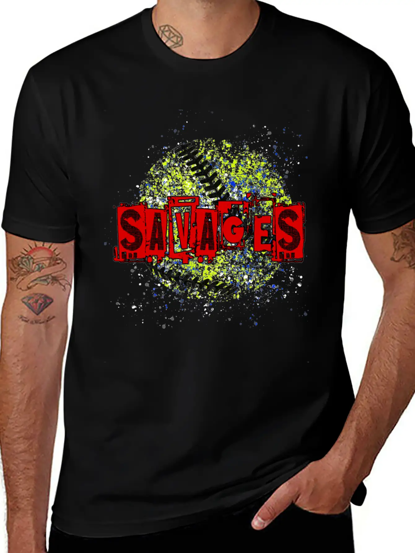 Savages Splatter Logo Breathable Soft Cotton T-Shirt – Timeless Casual Look