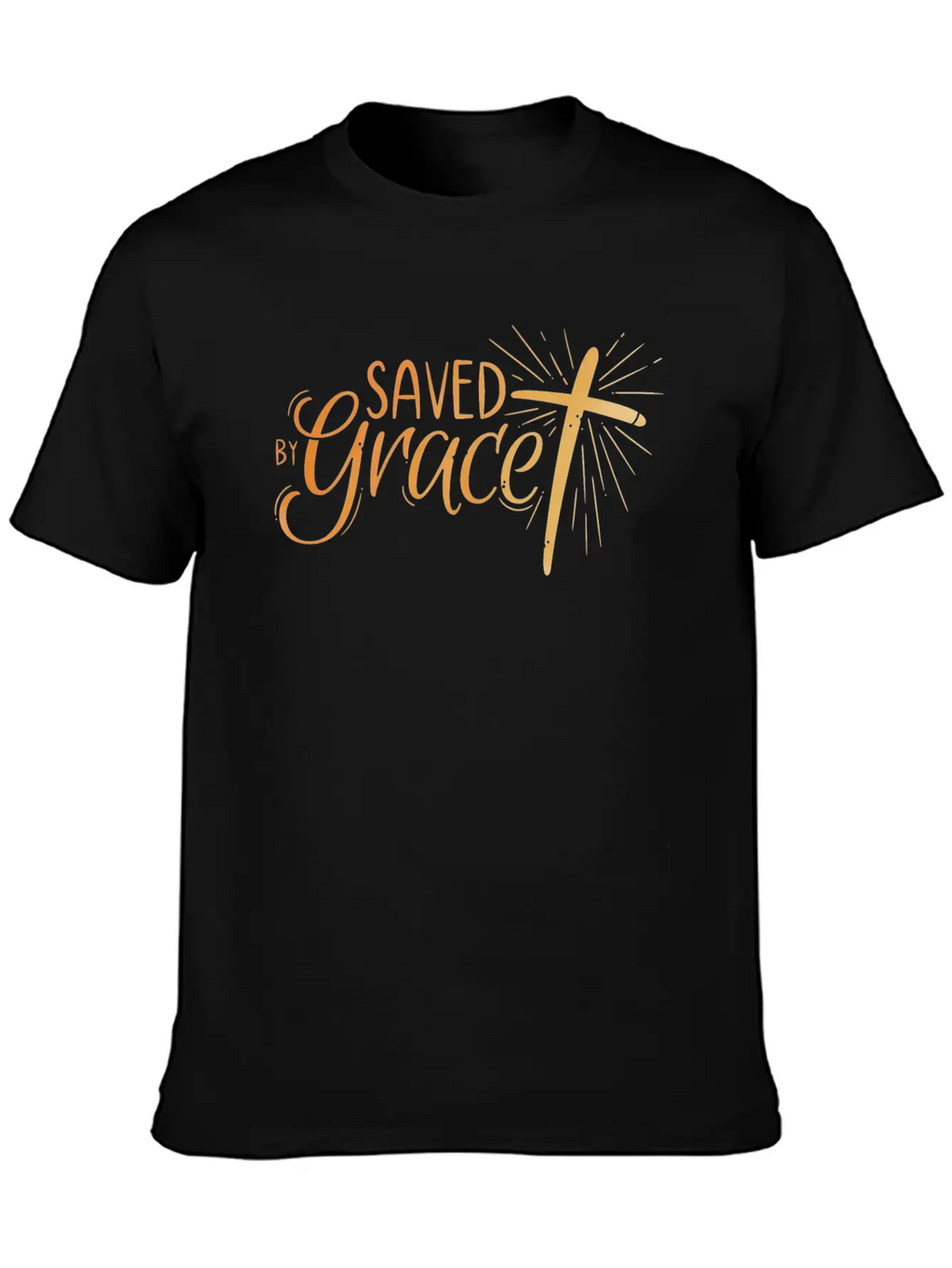Saved By Grace Lettering Unisex Casual T-Shirt – Clean Design For Daily Comfort