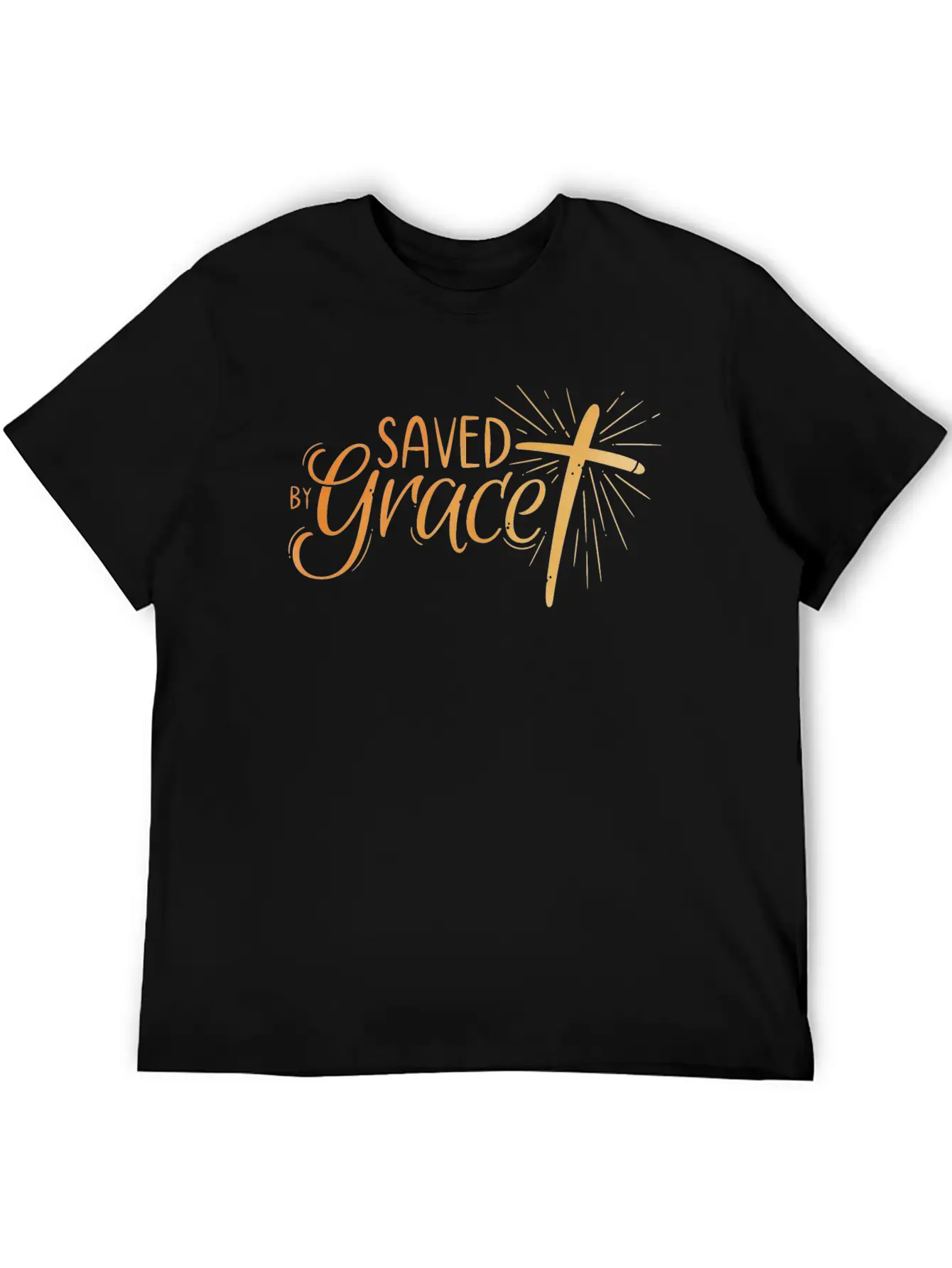 Saved By Grace Lettering Unisex Casual T-Shirt – Clean Design For Daily Comfort