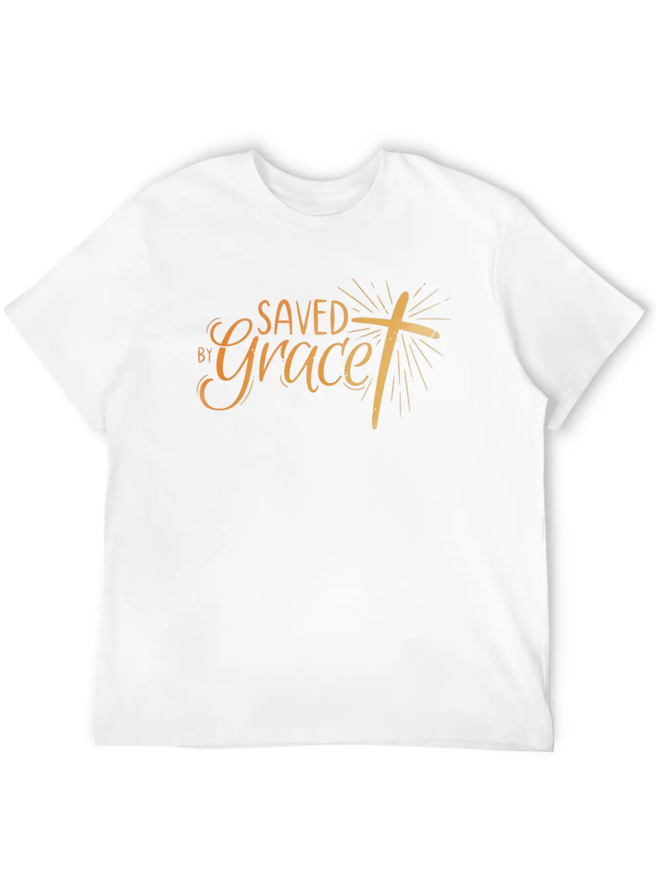 Saved By Grace Lettering Unisex Casual T-Shirt – Clean Design For Daily Comfort