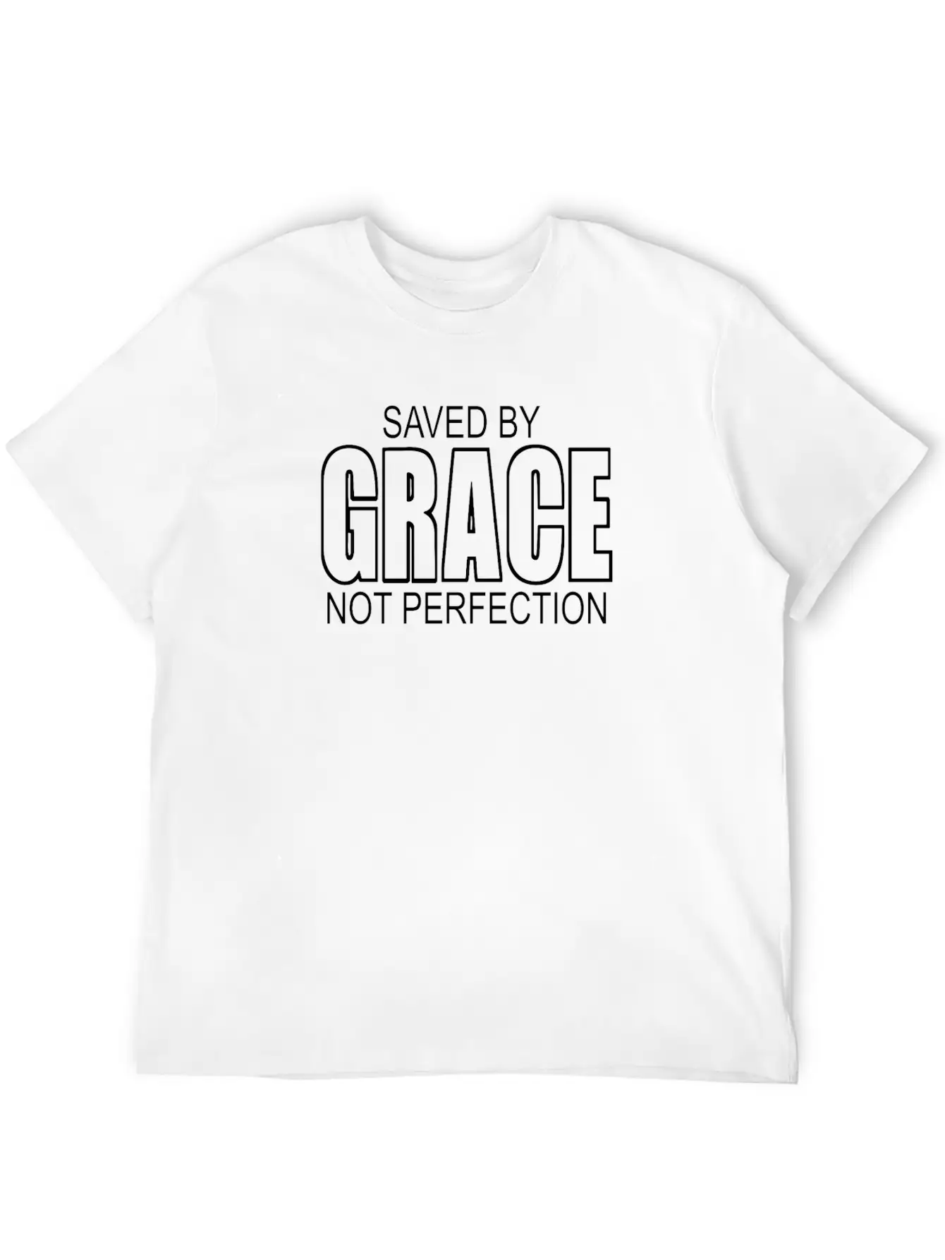 Saved By Grace Not Perfection Breathable Soft Cotton T-Shirt – Timeless Casual Look