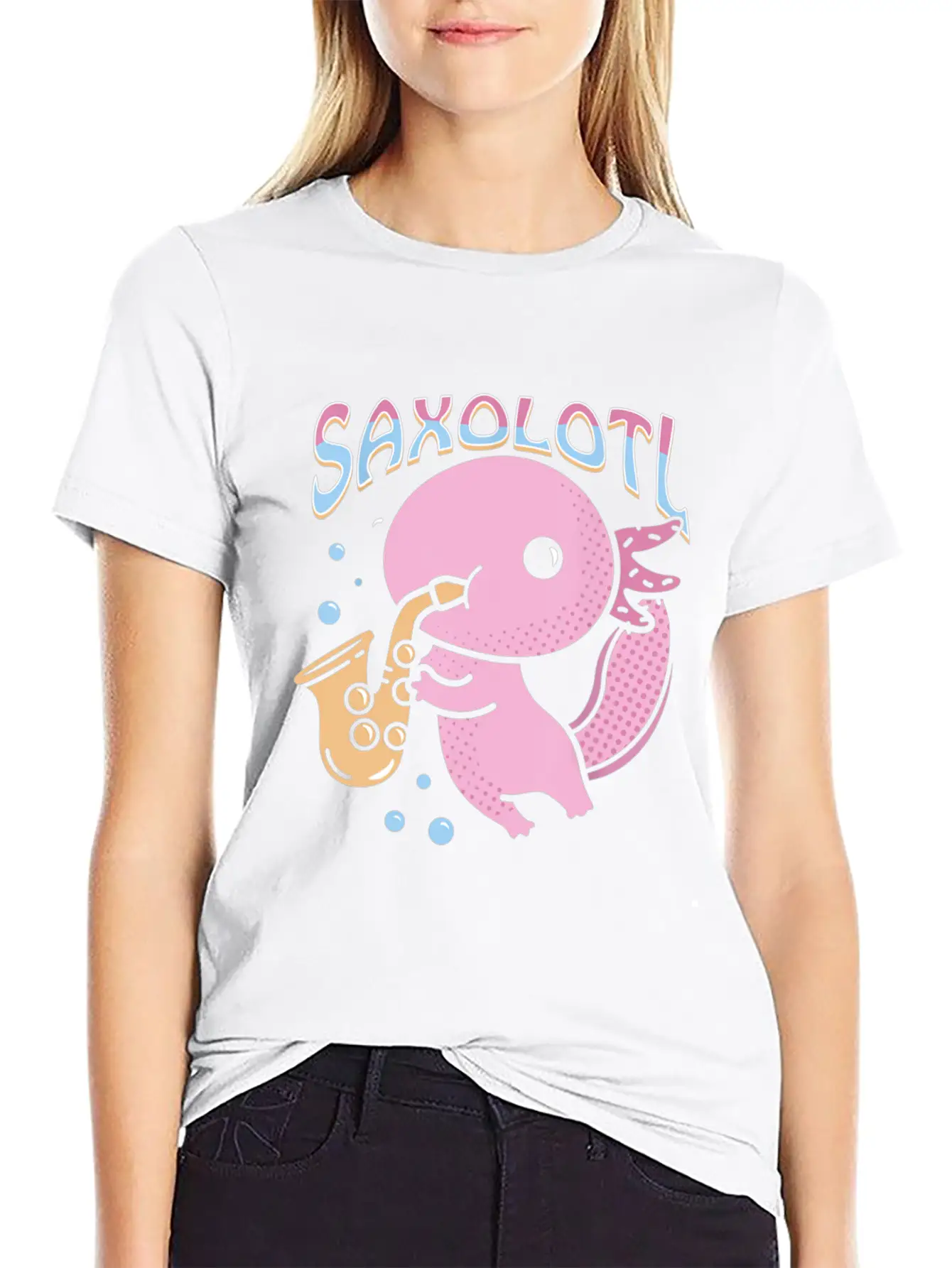 Saxolotl Axolotl Playing Saxophone Classic Cotton Tee – Unisex Comfort For Any Season